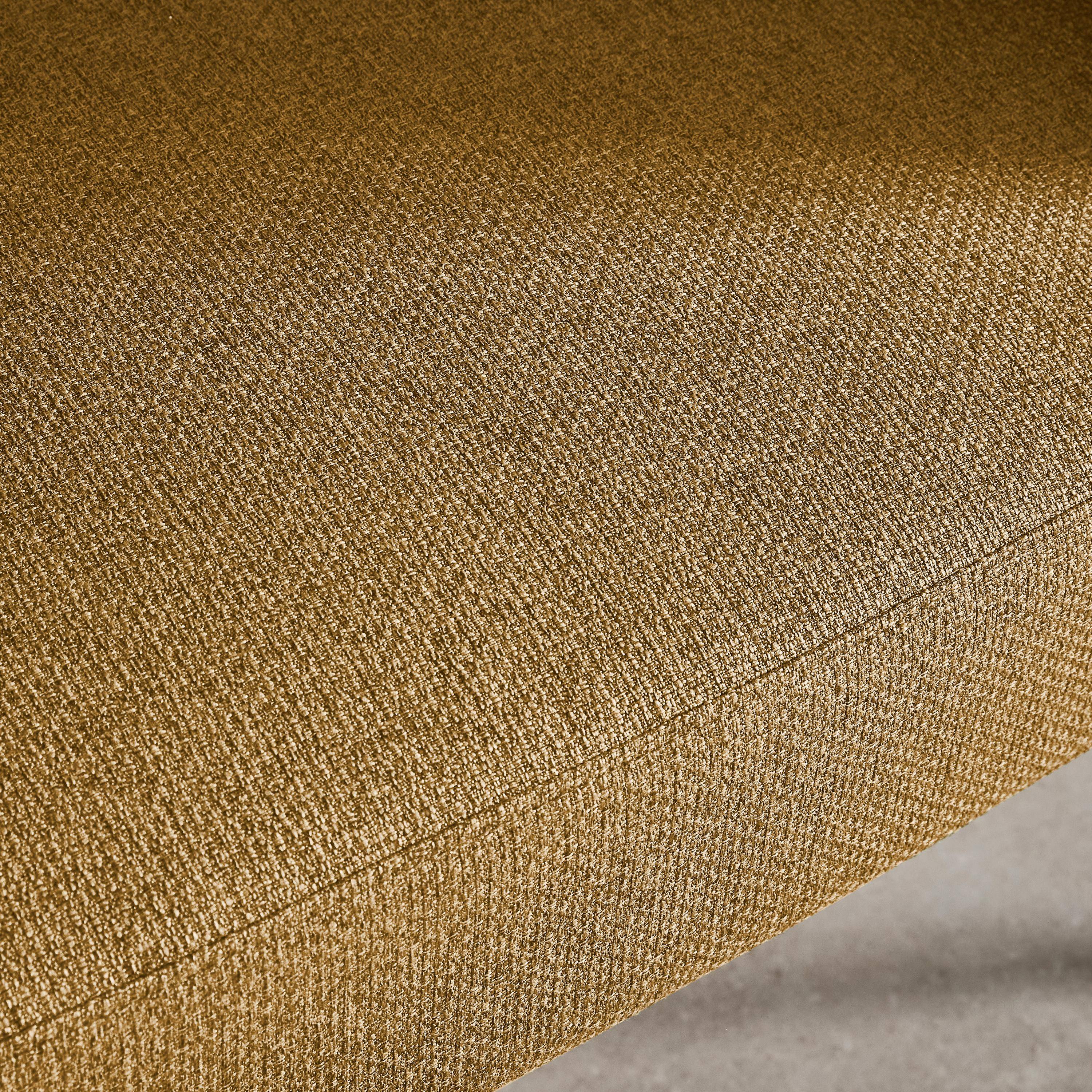 Fauteuil tissu moutarde dossier incurvé piétement métal L 81,5 x P 72,5 x H 69 cm - Cristo,sweeek,Photo3