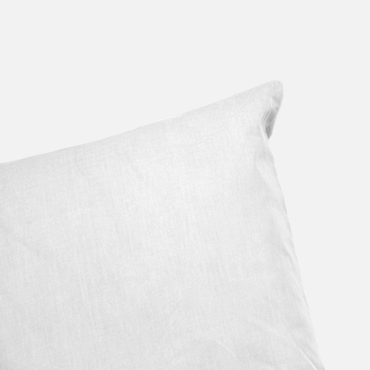 Set biancheria da letto in percalle di cotone bianco - 240x260x0.5 cm,sweeek,Photo2