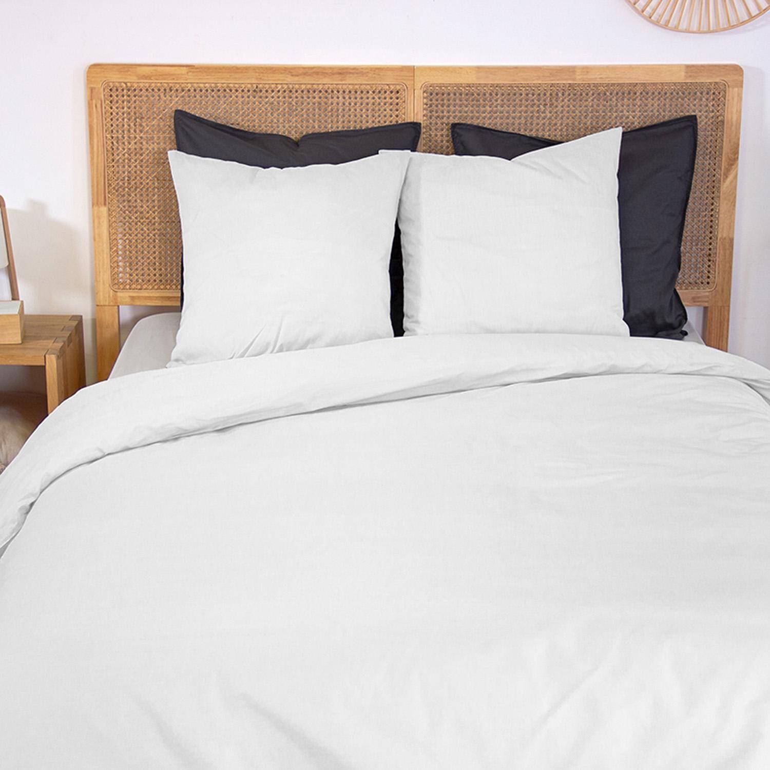 Parure de lit percale de coton blanc Skala 260x240cm,sweeek,Photo2