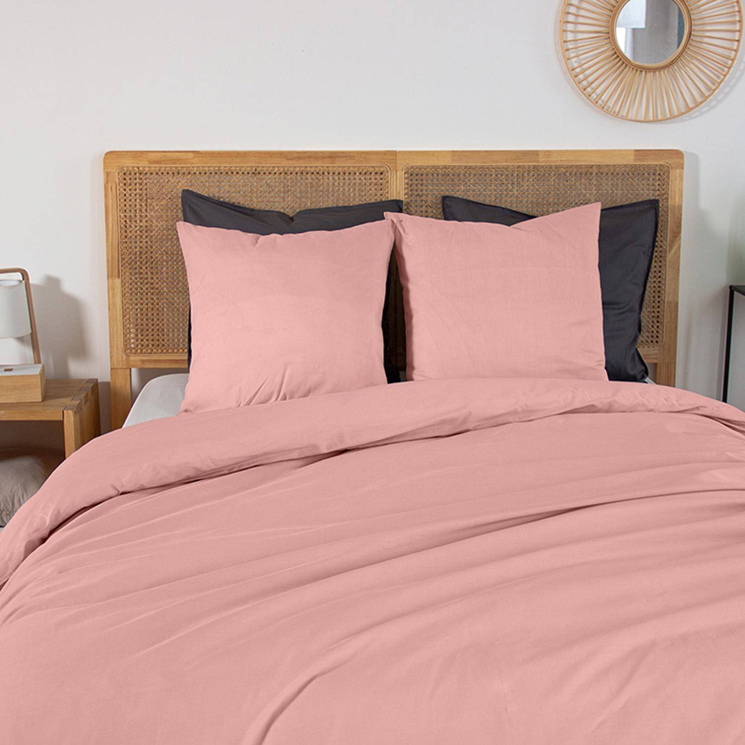 Conjunto de roupa de cama percal de algodão 2 lugares rosa, Skala, 240x260x0.5 cm Photo2
