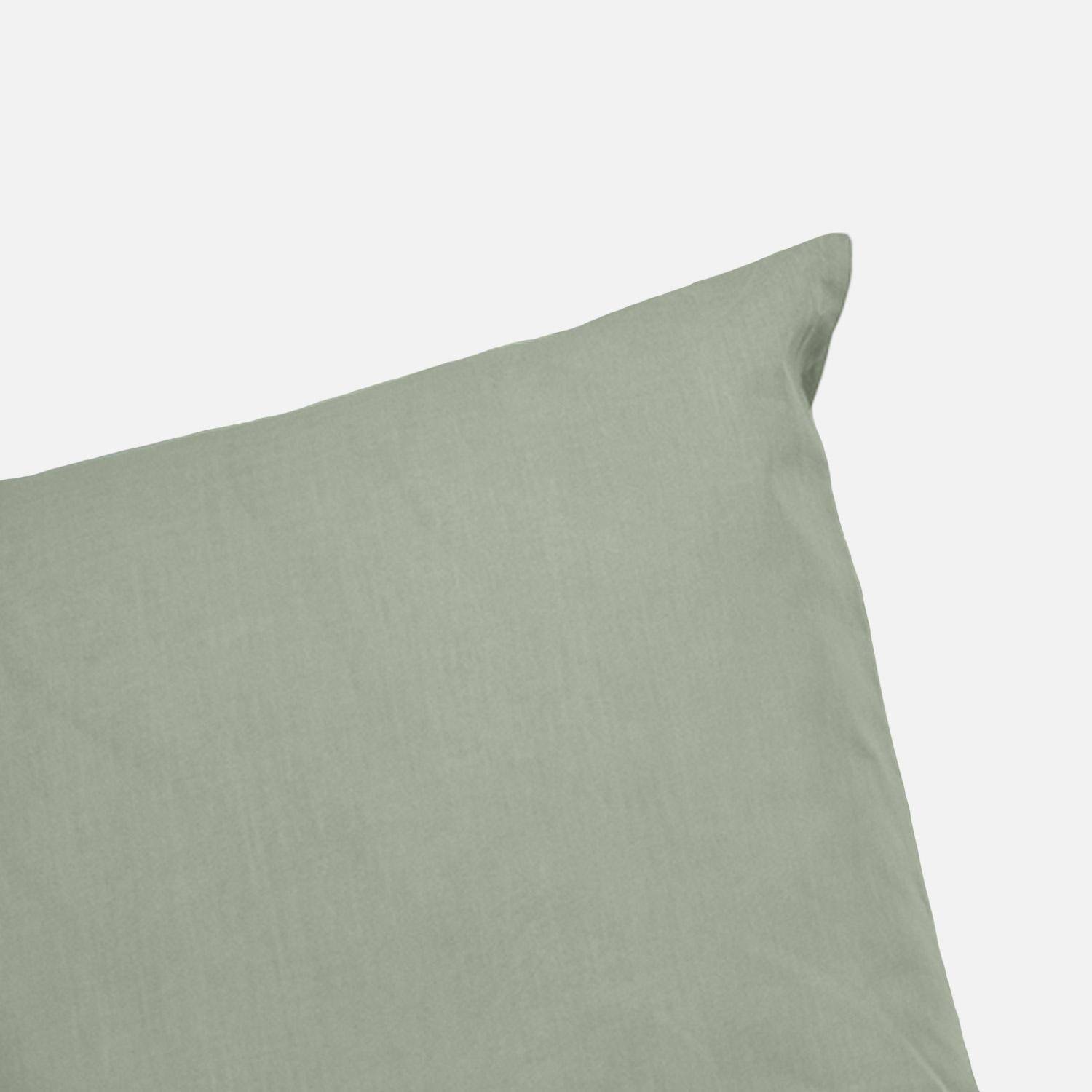 Parure de lit percale de coton 2 places sauge Skala 260x240cm Photo3
