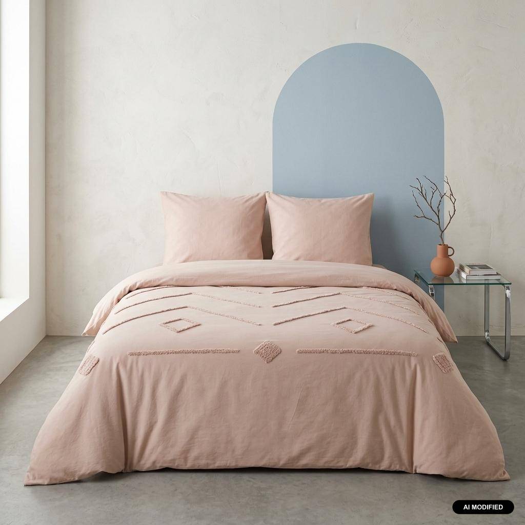 Set biancheria da letto di cotone rosa, 2 posti - 240x260x0.5 cm Photo1
