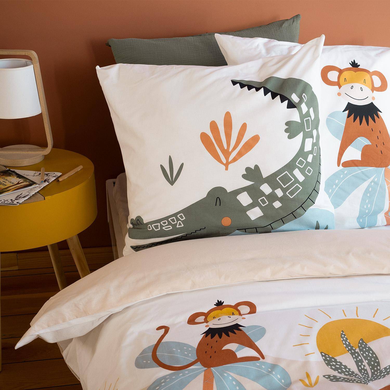 Juego de cama de microfibra reversible impreso sabana, 1 plaza, Noe, 200x140x0.5 cm Photo2
