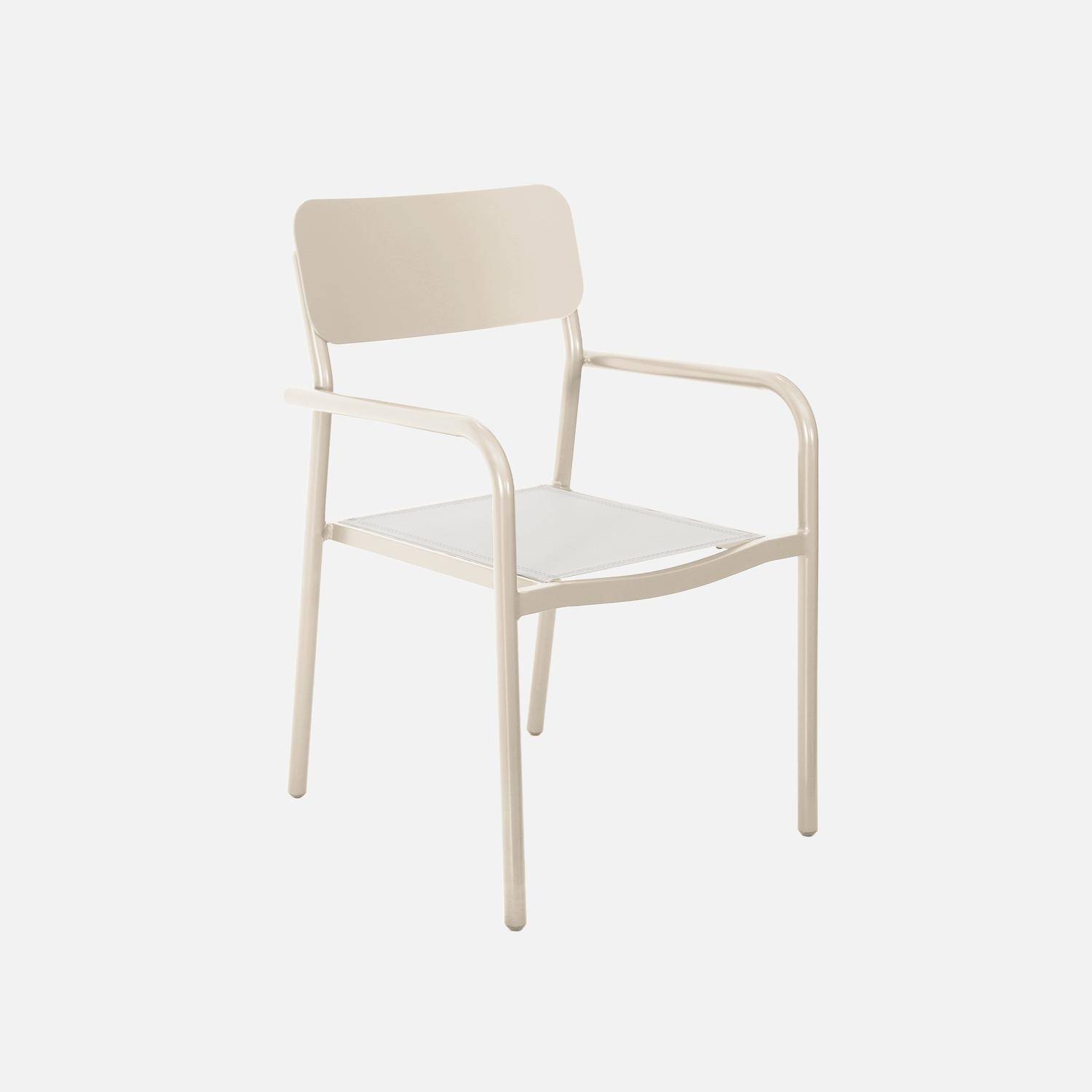 Table de jardin acier et teck + 8 assises 200cm Photo6