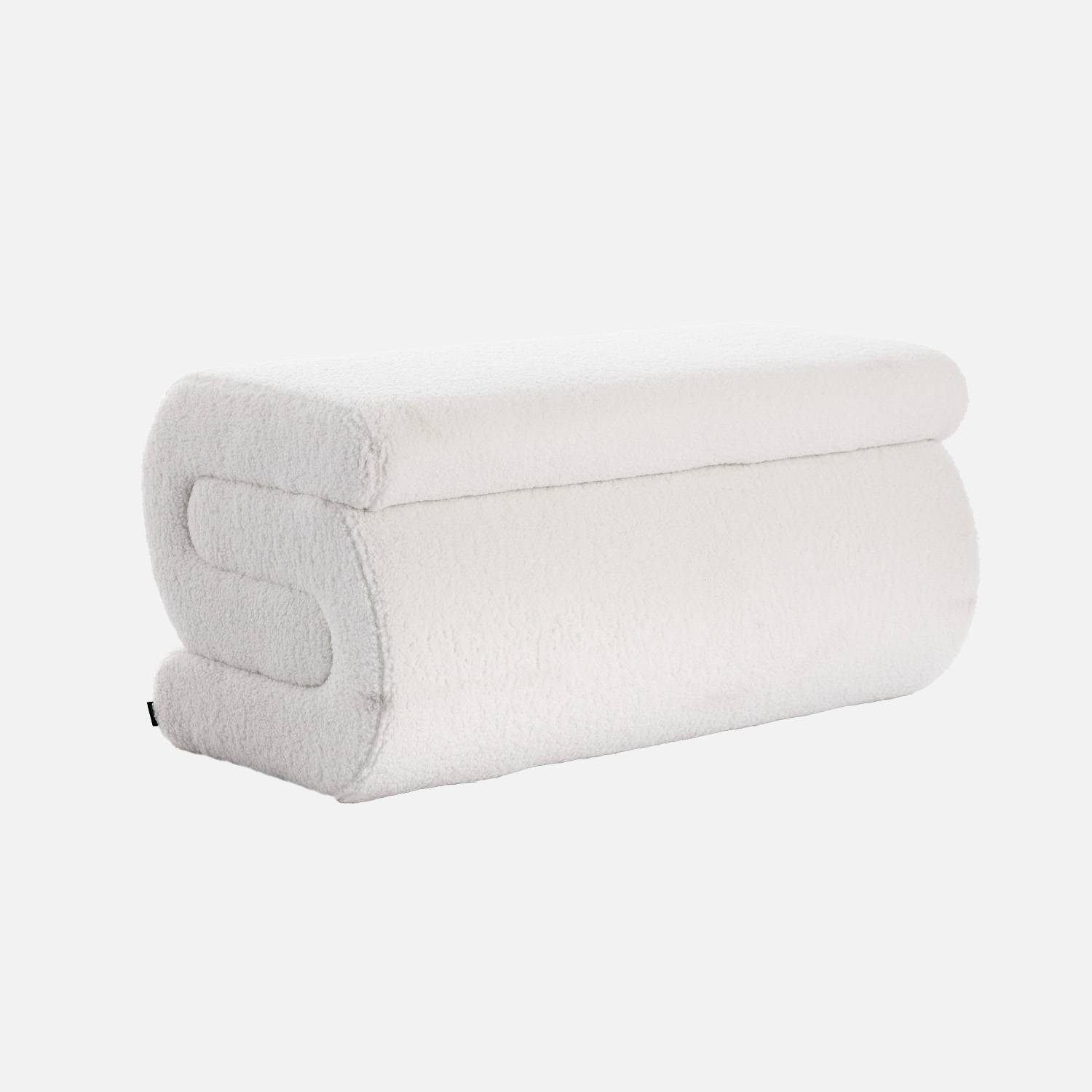 Banc design revêtement bouclette crème 1-2 places