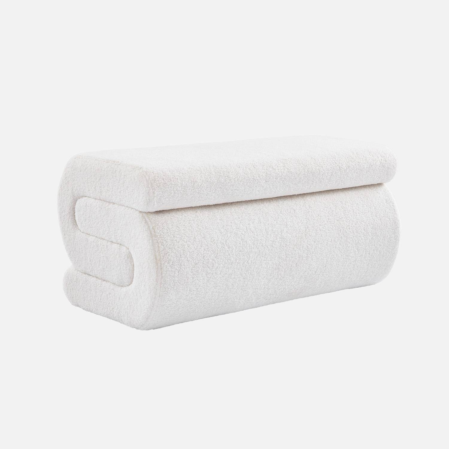 Banc design revêtement bouclette crème 1-2 places L 92 x P 50 x H 45cm - Sasha Photo1