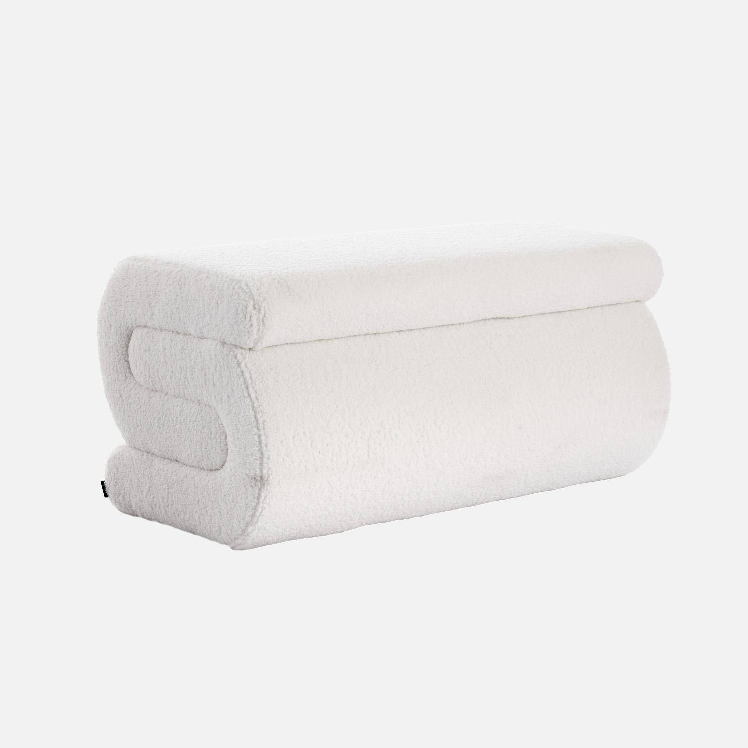 Banc design revêtement bouclette crème 1-2 places L 92 x P 50 x H 45cm - Sasha Photo1
