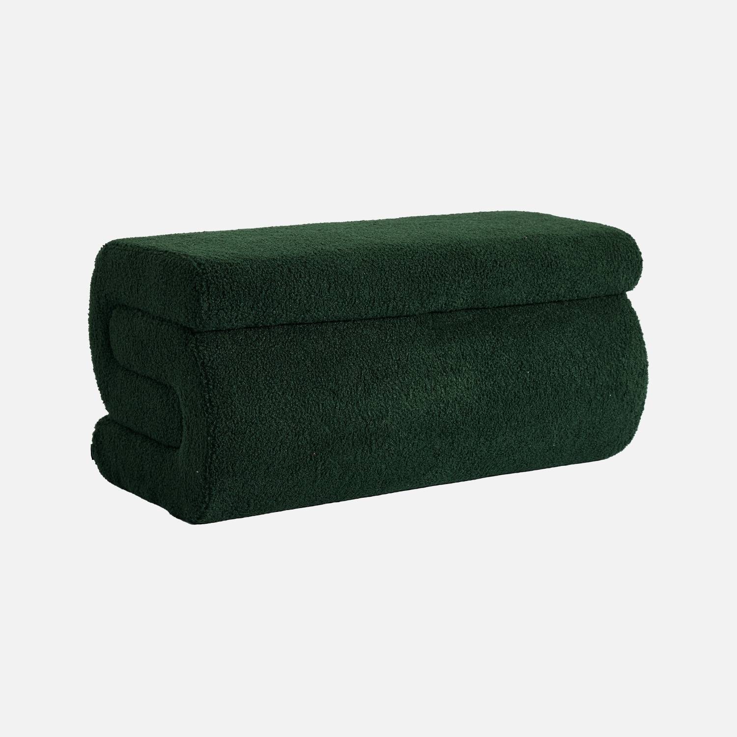 Banc design revêtement bouclette vert 1-2 places