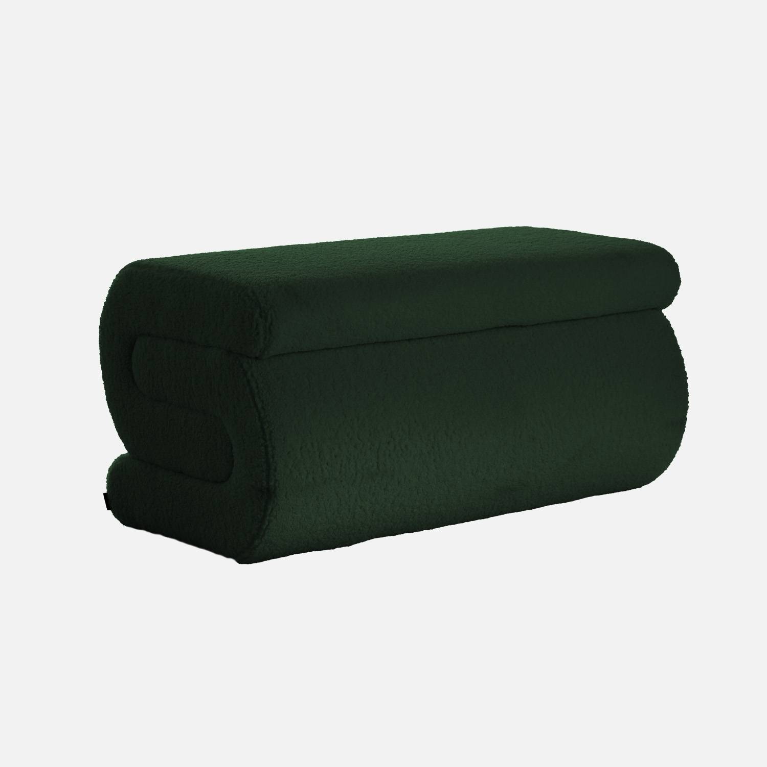 Banc design revêtement bouclette vert 1-2 places