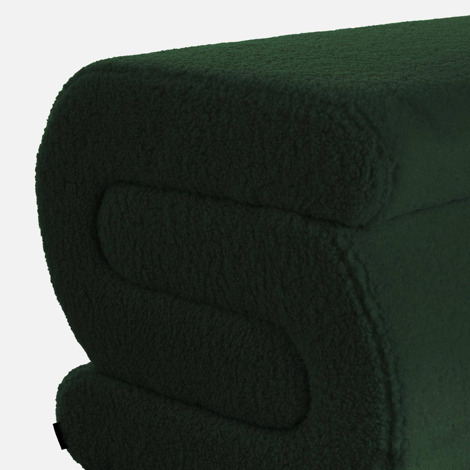 Banc design revêtement bouclette vert 1-2 places L 92 x P 50 x H 45cm - Sasha Photo3