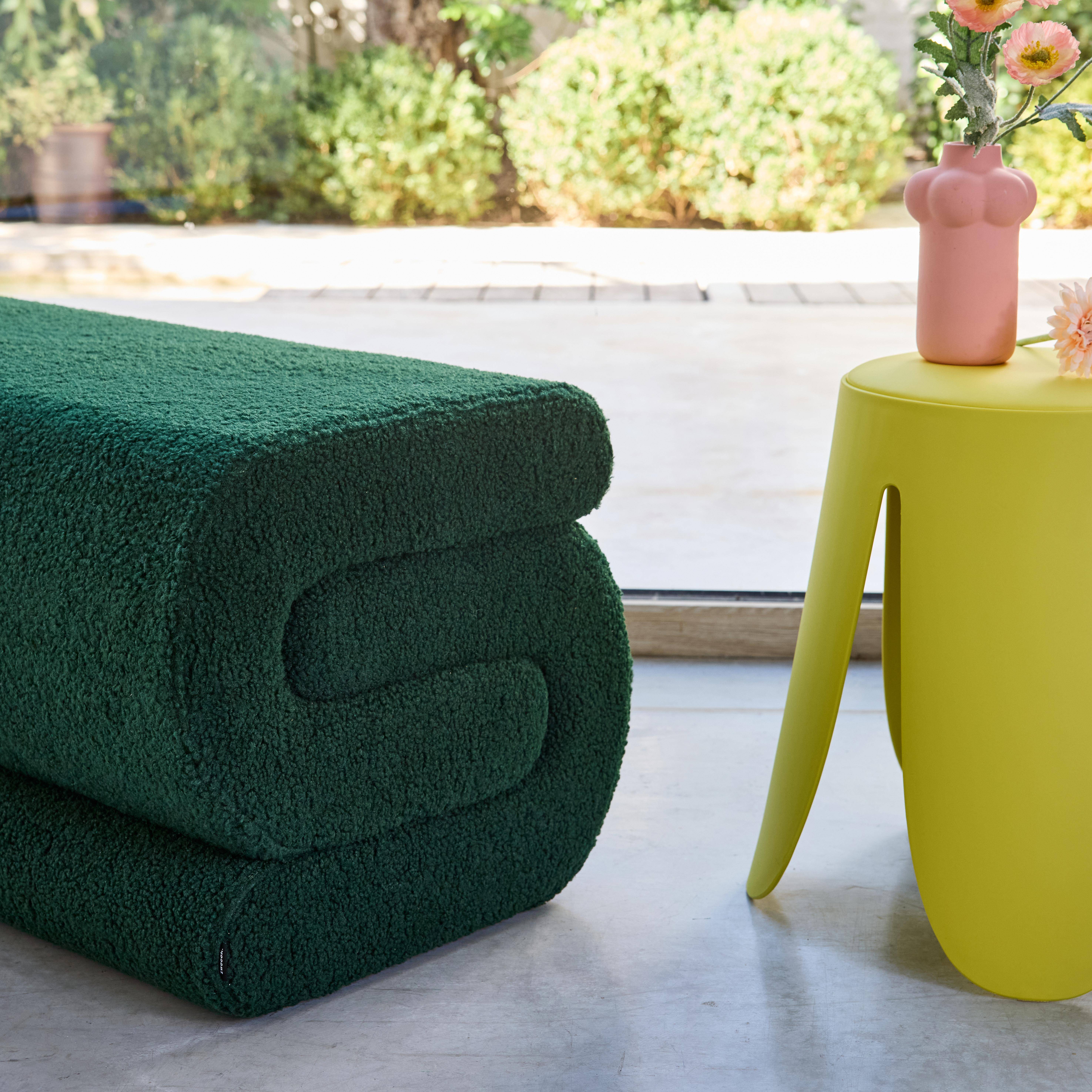 Designbank boucléstof 1-2 zitplaatsen groen L 92 x B 50 x H 45cm - Sasha Photo3