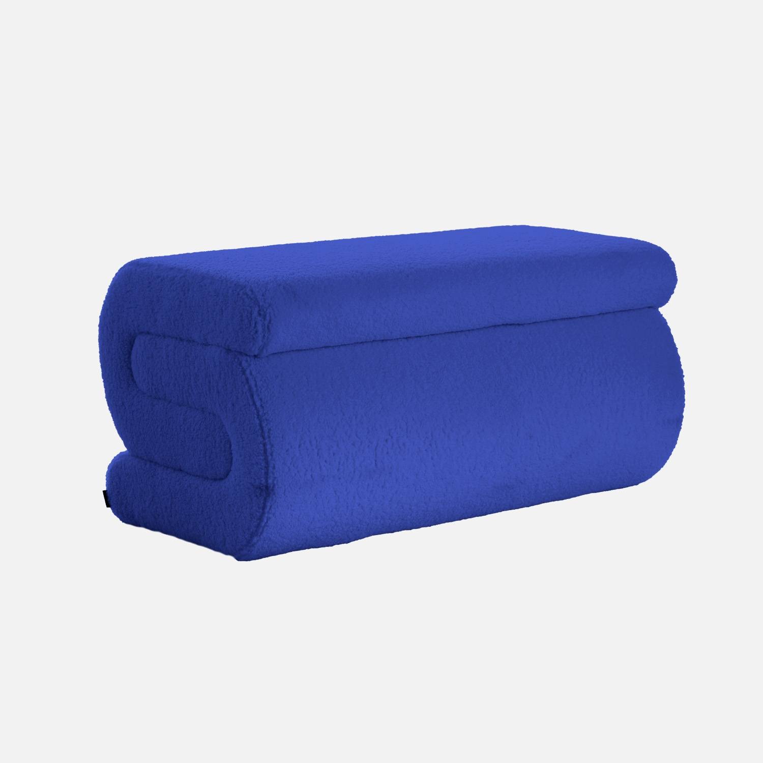 Banc design revêtement bouclette bleu 1-2 places