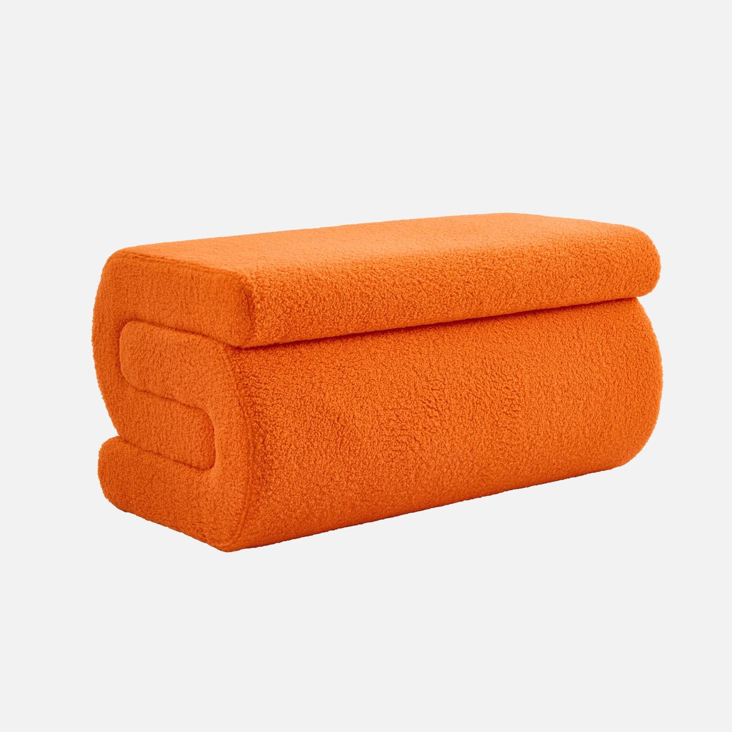 Banco de diseño con revestimiento borreguito, 1-2 plazas, Naranja
