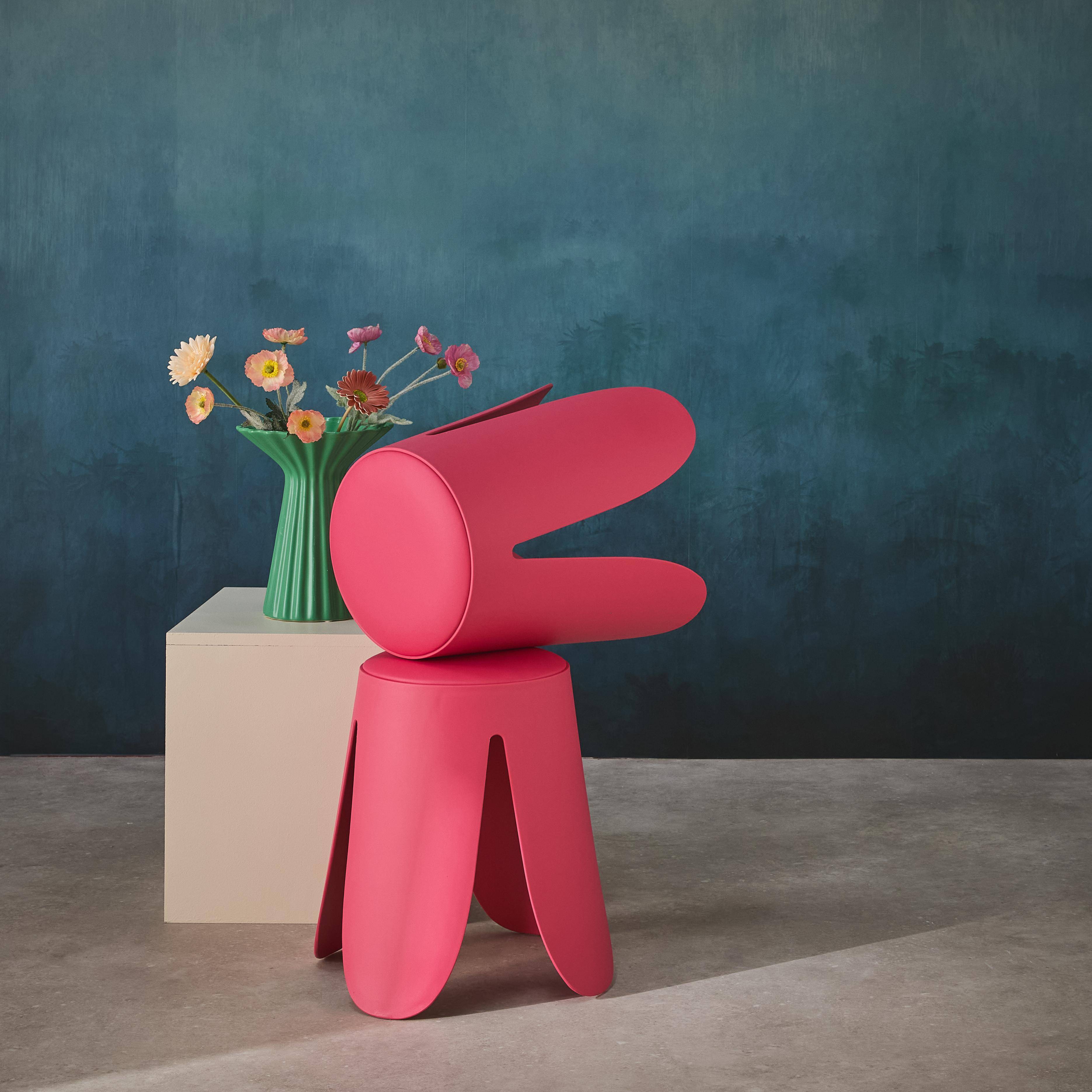 Set di 2 sgabelli impilabili in similpelle, Niki, Rosa, 44x44x46 cm,sweeek,Photo2