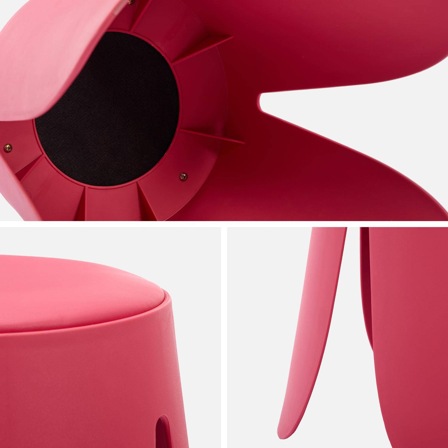 Set de 2 tabourets empilables, simili cuir rose, NIKI, Ø30 / 44 x H46cm Photo4