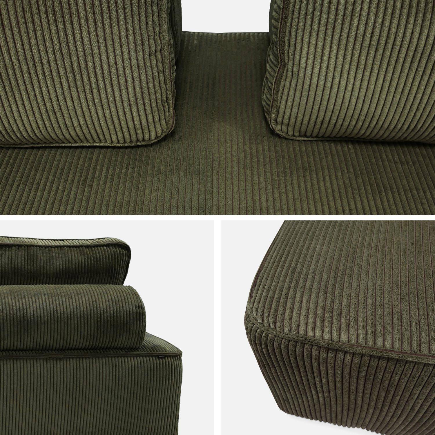 Chauffeuse 2 places pour canapé modulable velours côtelé vert foncé Photo6