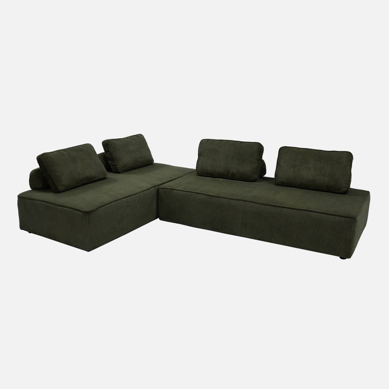 Lot de 2 chauffeuses 2 places pour canapé modulable vert foncé