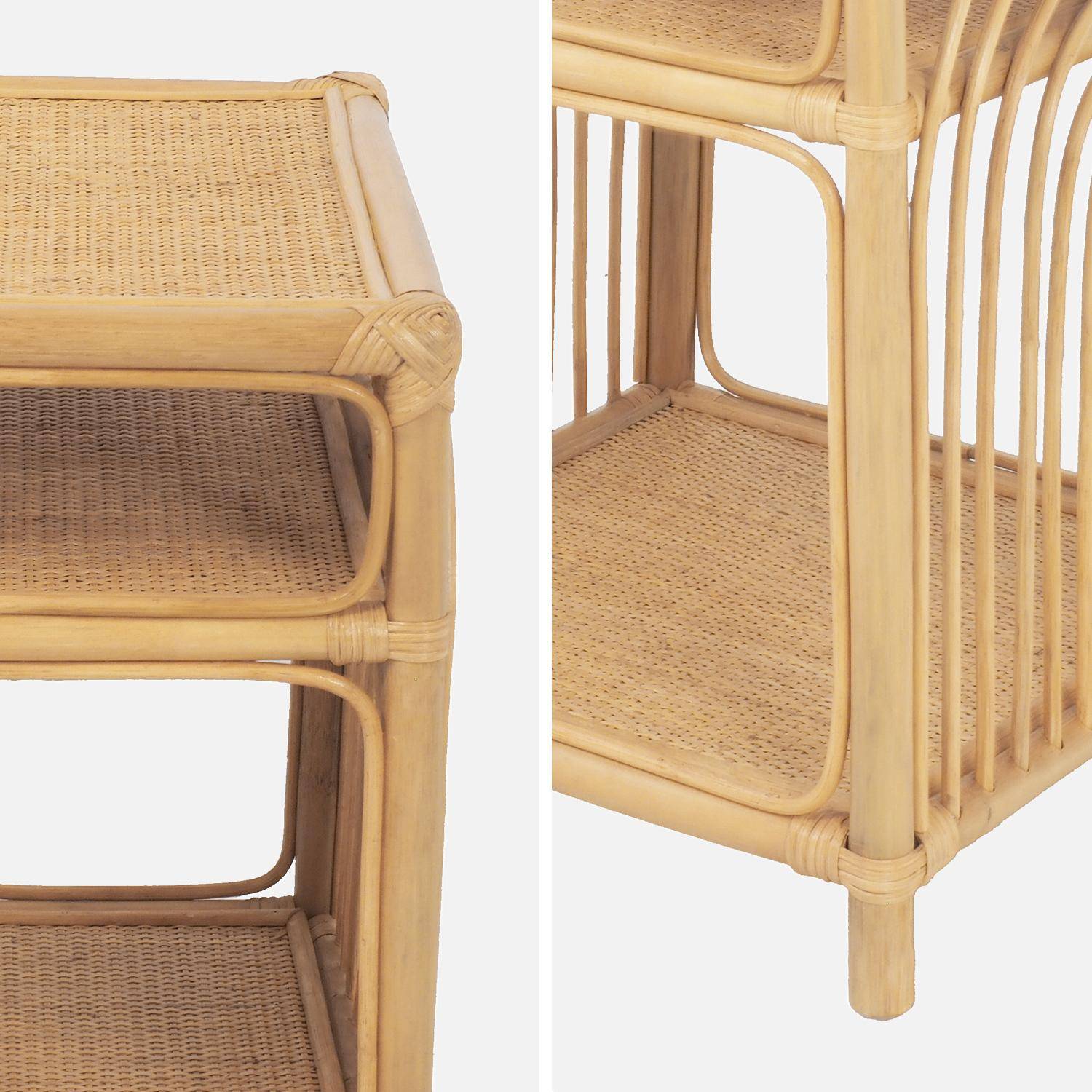 Lot de 2 tables de chevet rotin naturel 1 étagère 1 niche L 40 x P 40 x H 50cm - Bandung Photo5