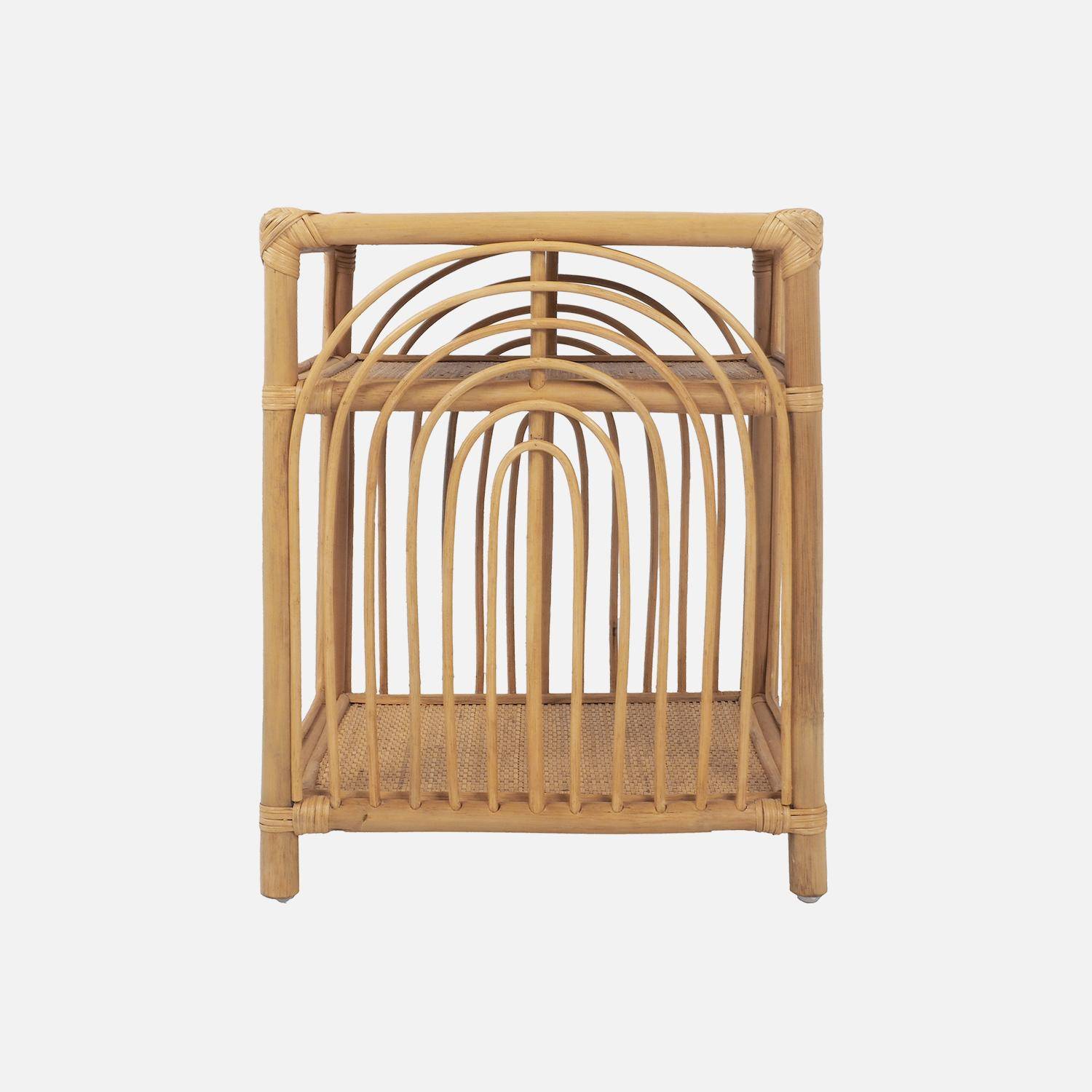 Lot de 2 tables de chevet rotin naturel 1 étagère 1 niche L 40 x P 40 x H 50cm - Bandung Photo4