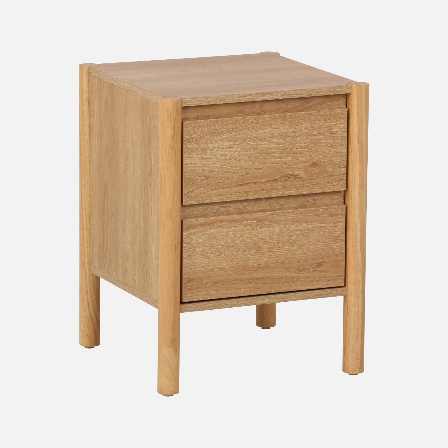 Table de chevet décor bois 2 tiroirs naturel