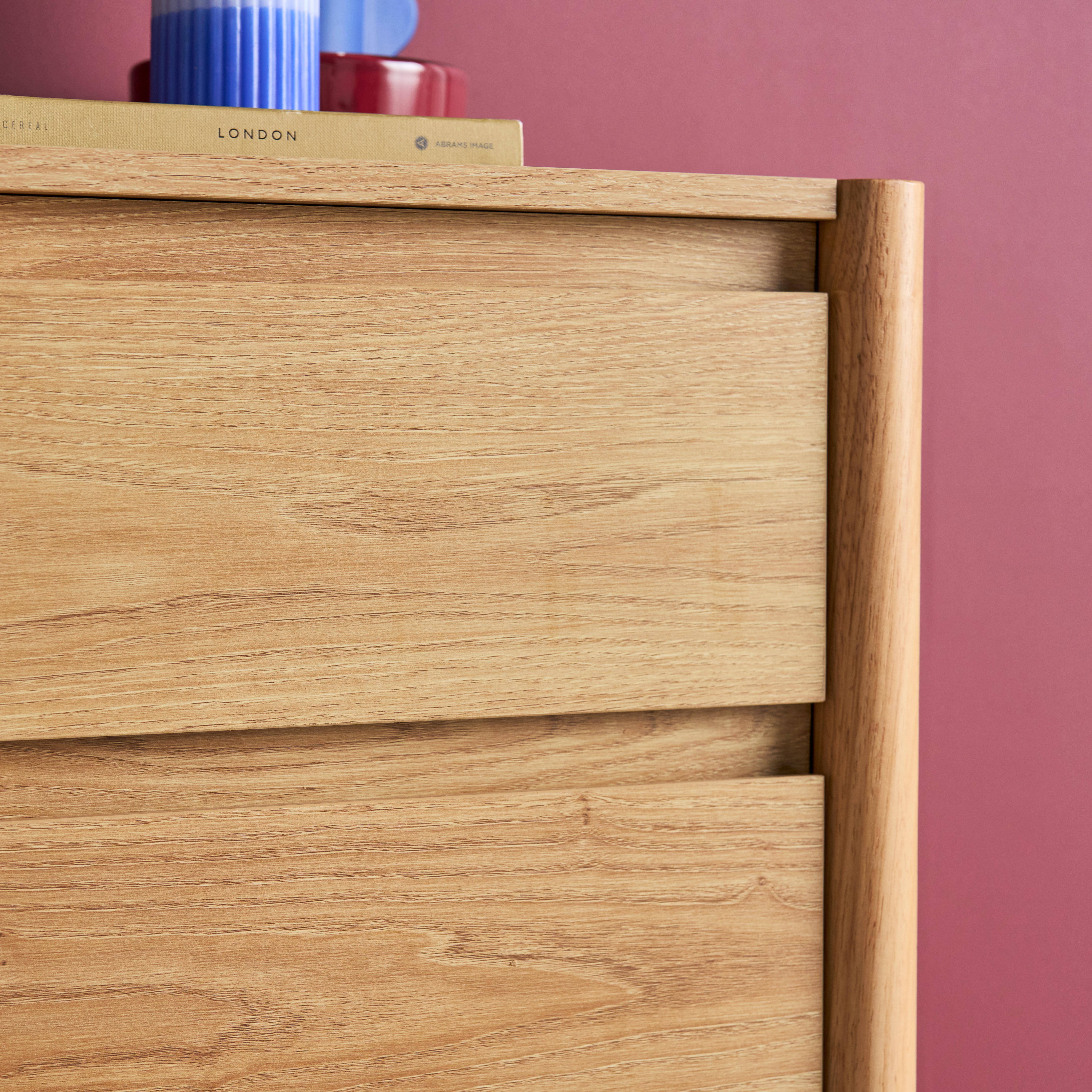 Bedside table wood decor 2 drawers Natural 42x42x55 cm - Harmony Photo6