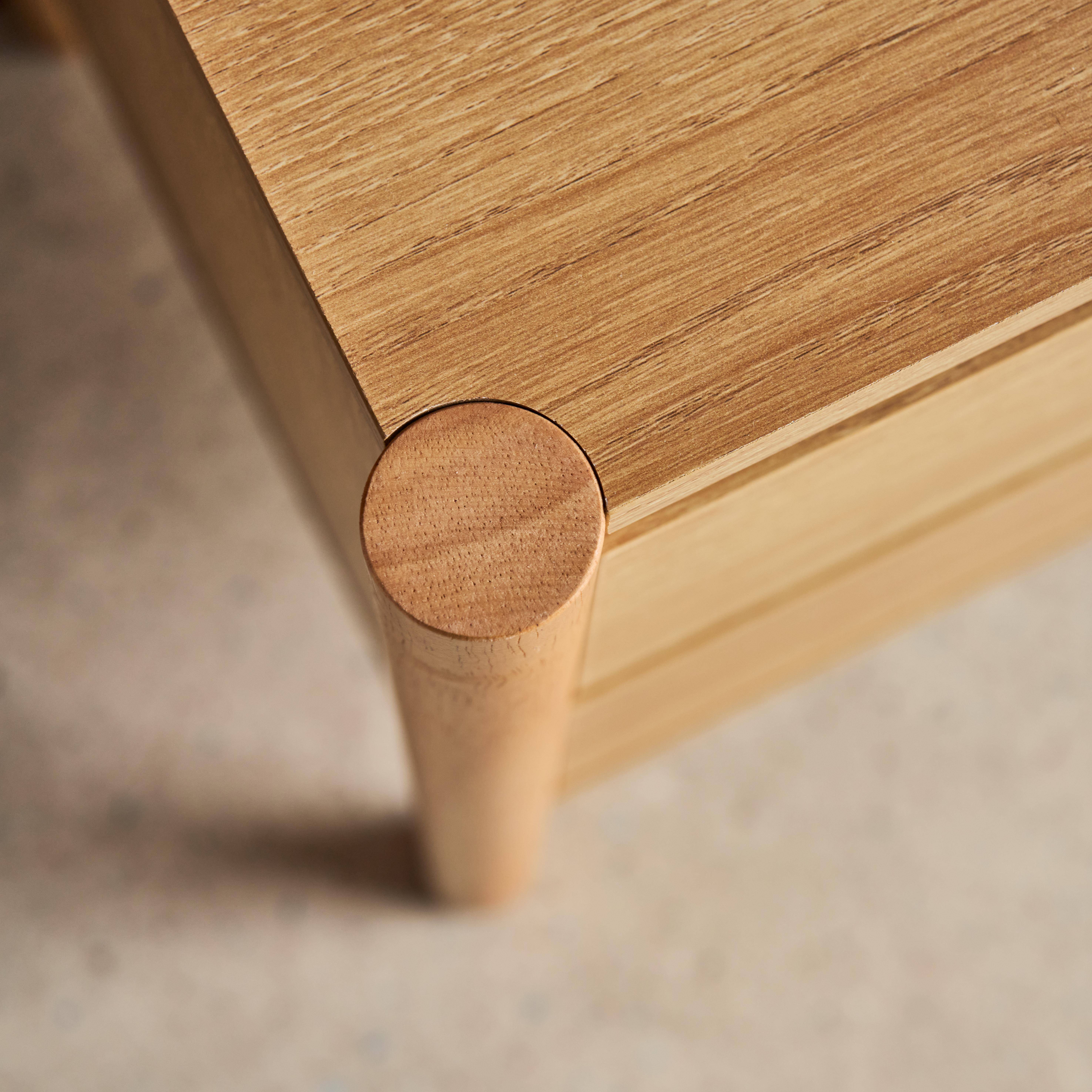 Bedside table wood decor 2 drawers Natural 42x42x55 cm - Harmony,sweeek,Photo5