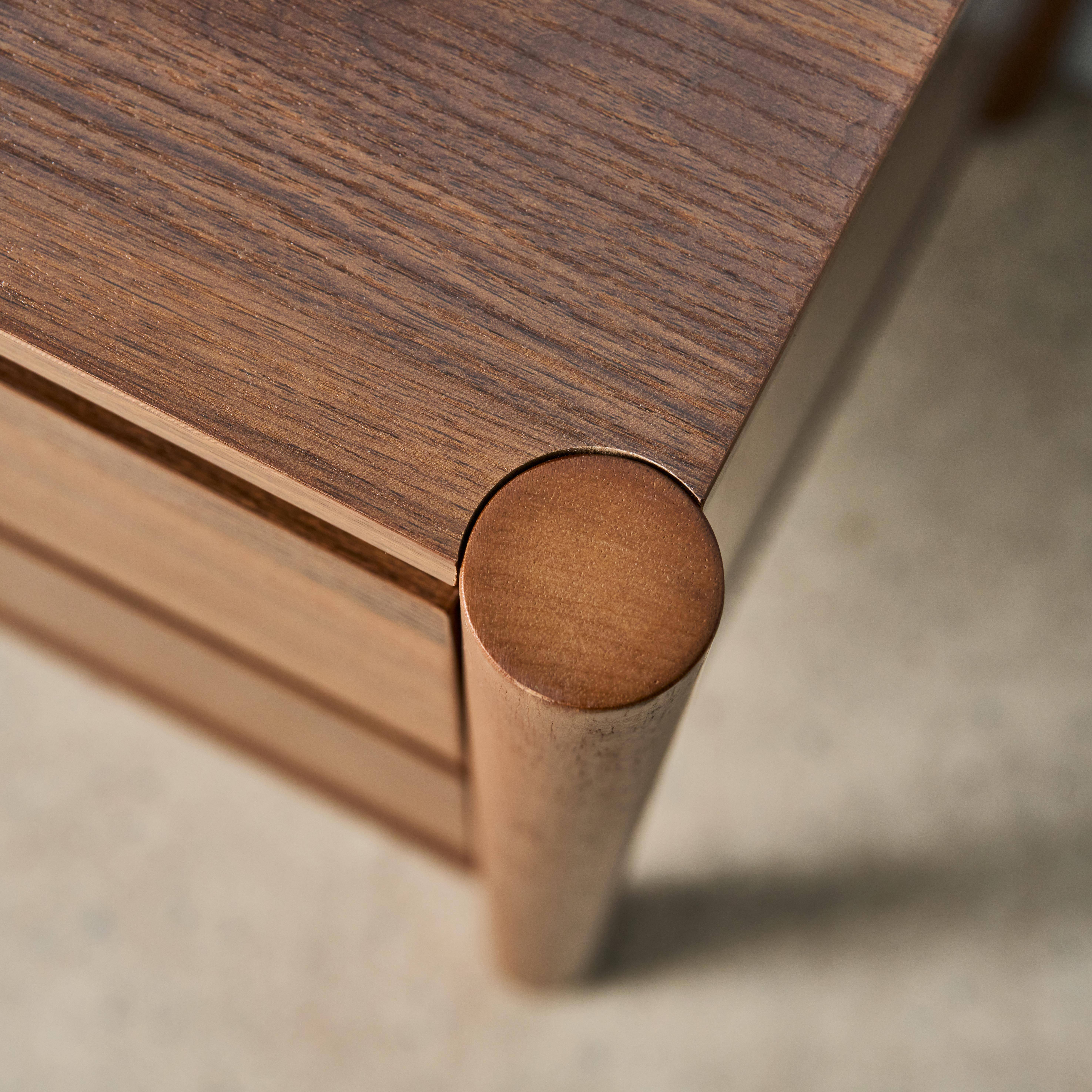 Set 2 comodini decoro legno 2 cassetti , Harmony, Noce, 42x42x55 cm,sweeek,Photo5