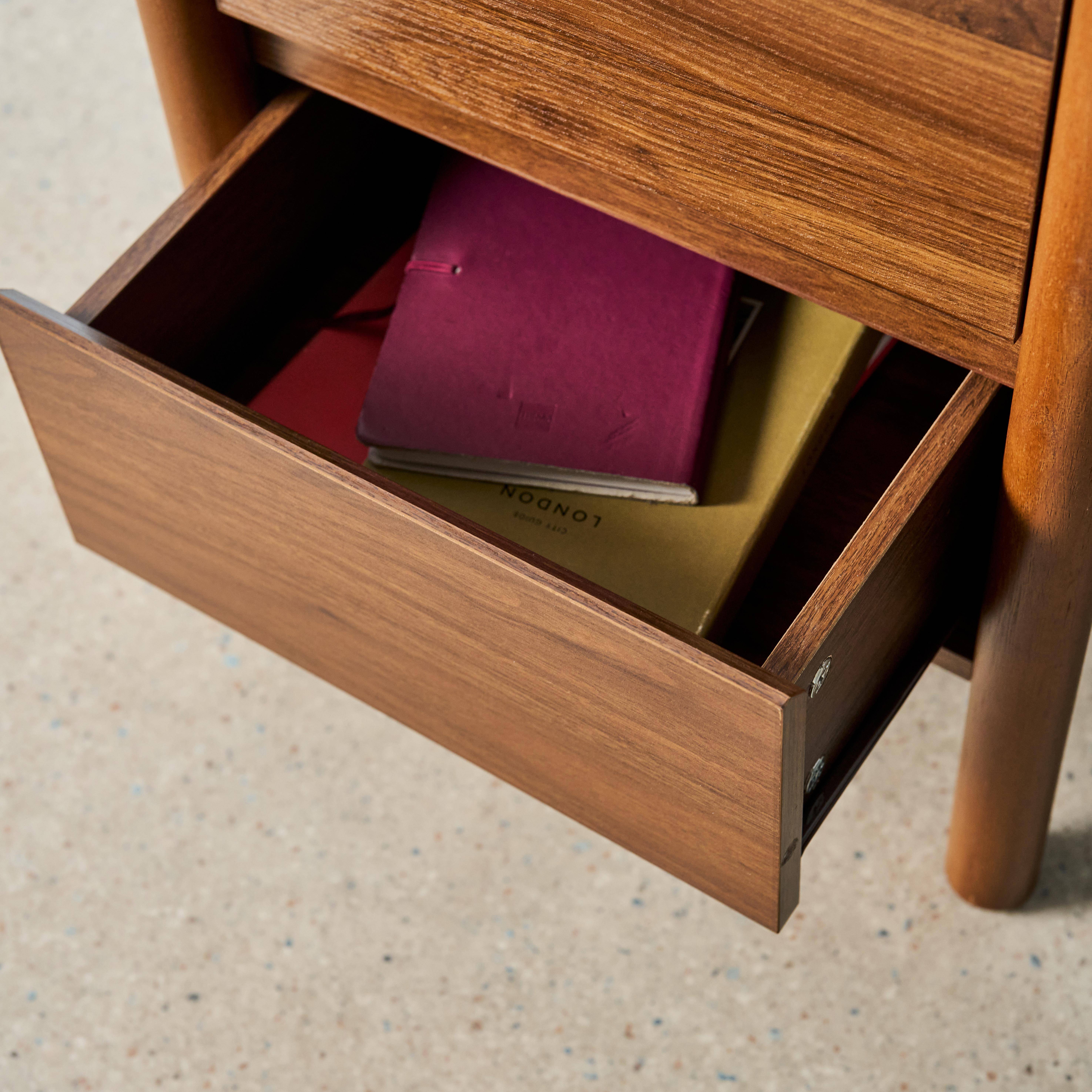 Set 2 comodini decoro legno 2 cassetti , Harmony, Noce, 42x42x55 cm Photo4