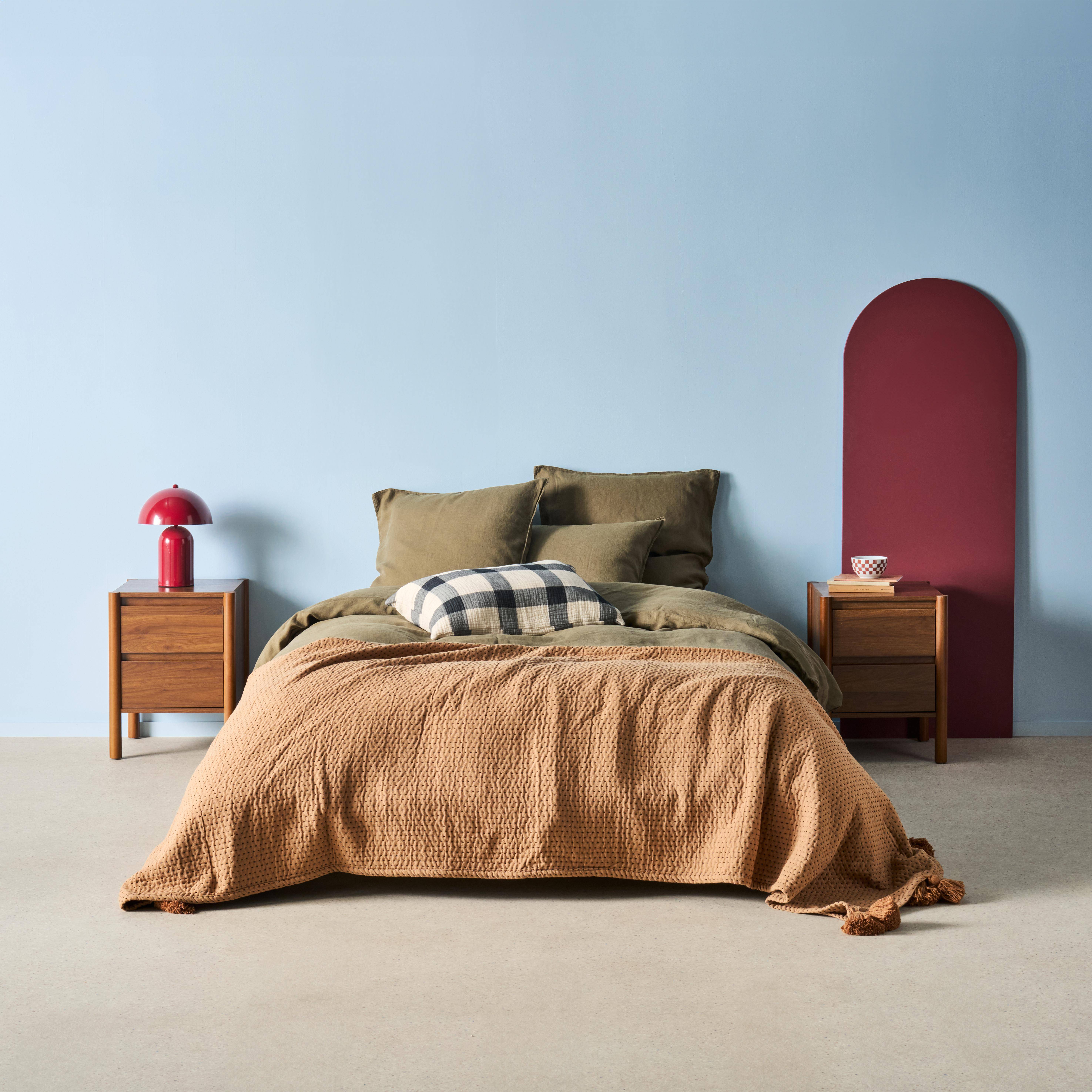 Set 2 comodini decoro legno 2 cassetti , Harmony, Noce, 42x42x55 cm Photo1