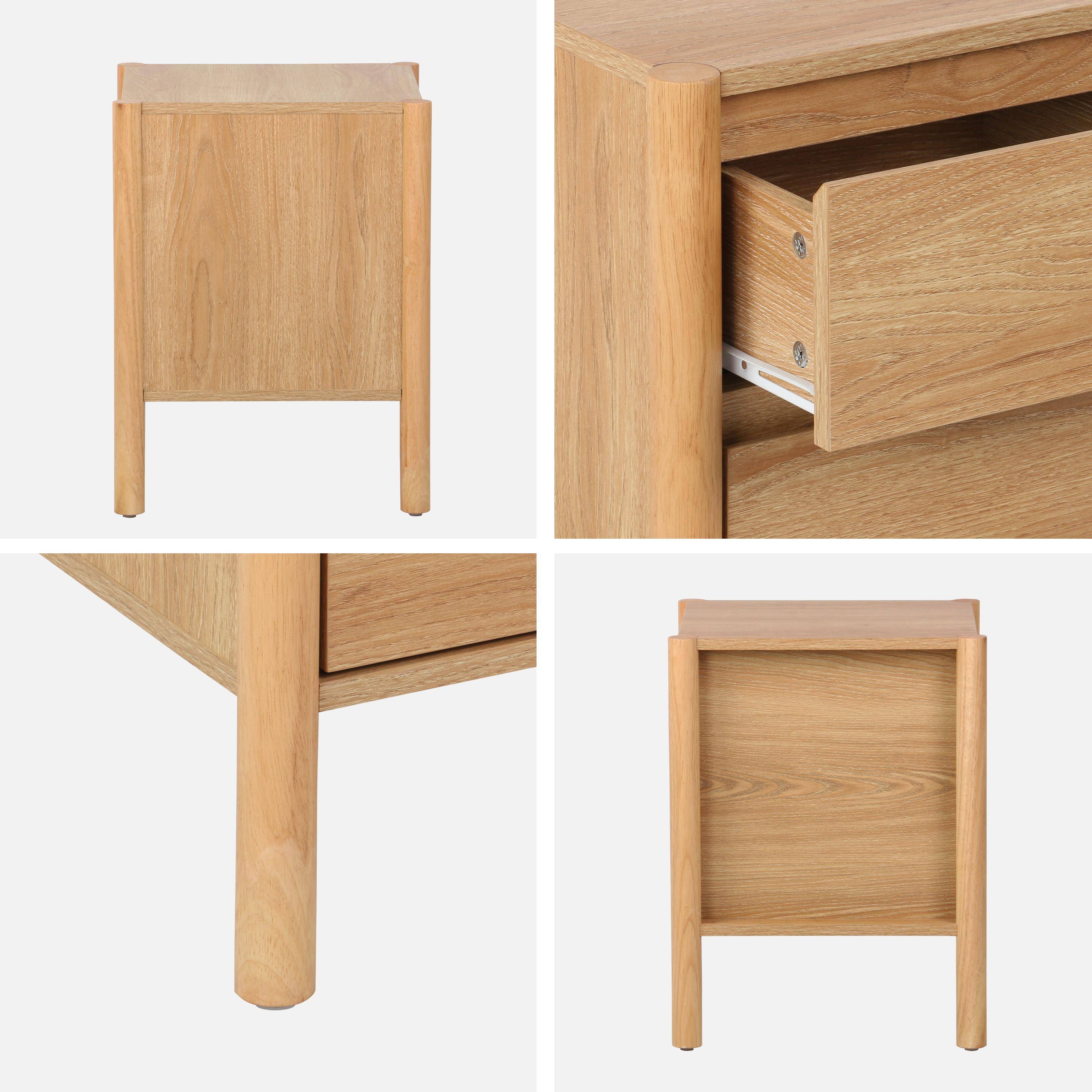 Lot de 2 tables de chevet décor bois 2 tiroirs naturel - 42 x 42 x 55 cm - Harmony,sweeek,Photo5