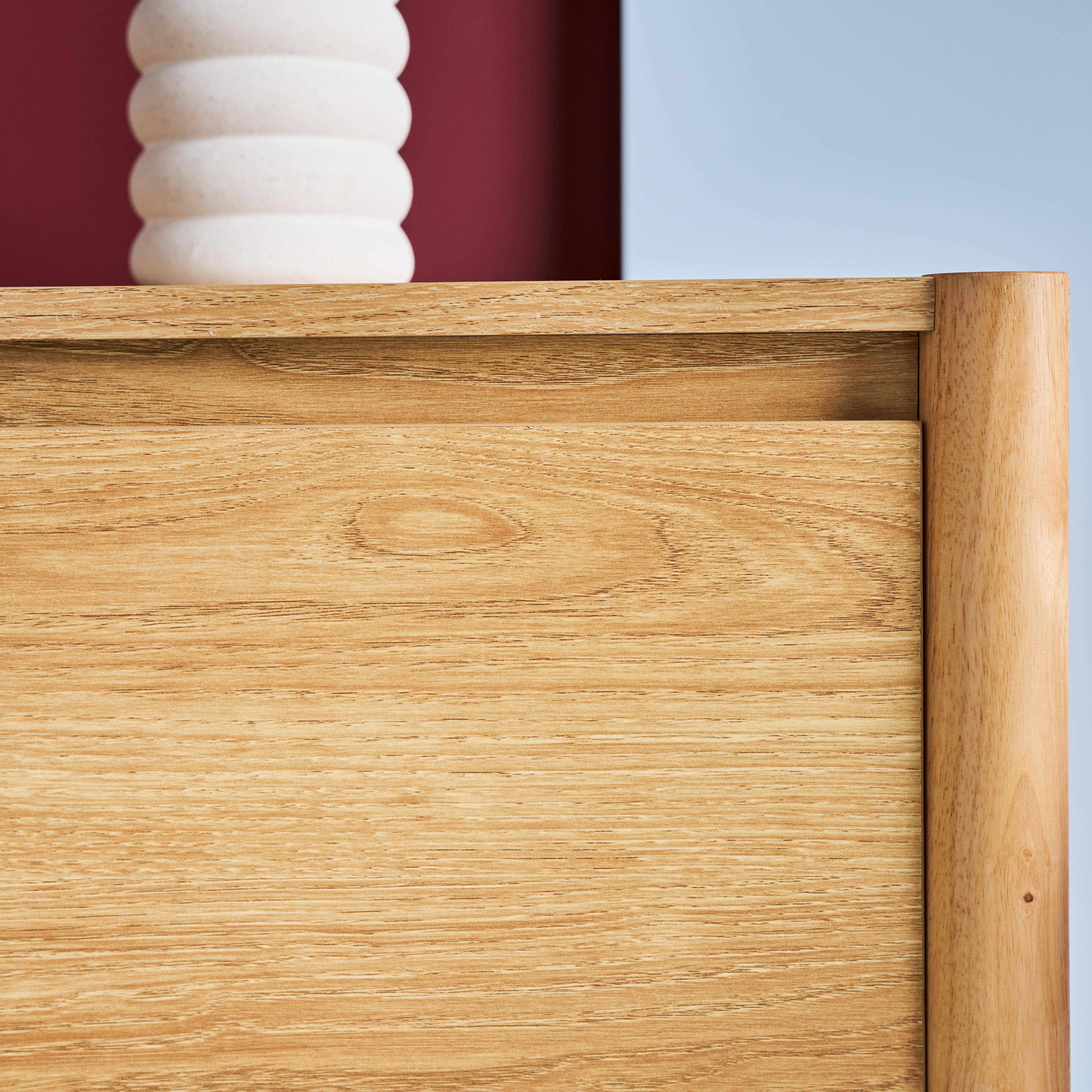 Meuble TV décor bois 2 portes 1 tiroir 140cm naturel - 140 x 42 x 55 cm - Harmony Photo5