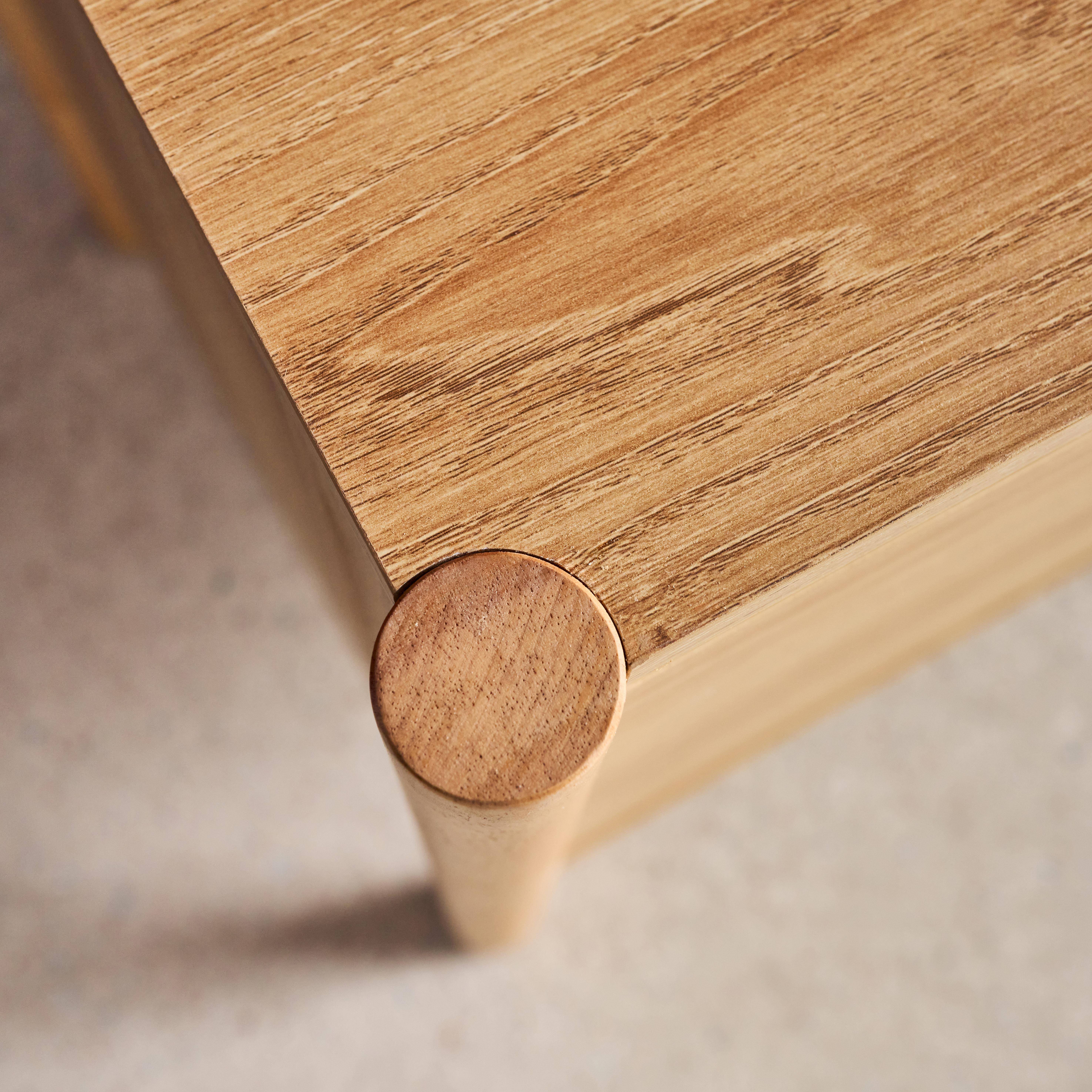 Meuble TV décor bois 2 portes 1 tiroir 140cm naturel - 140 x 42 x 55 cm - Harmony,sweeek,Photo6