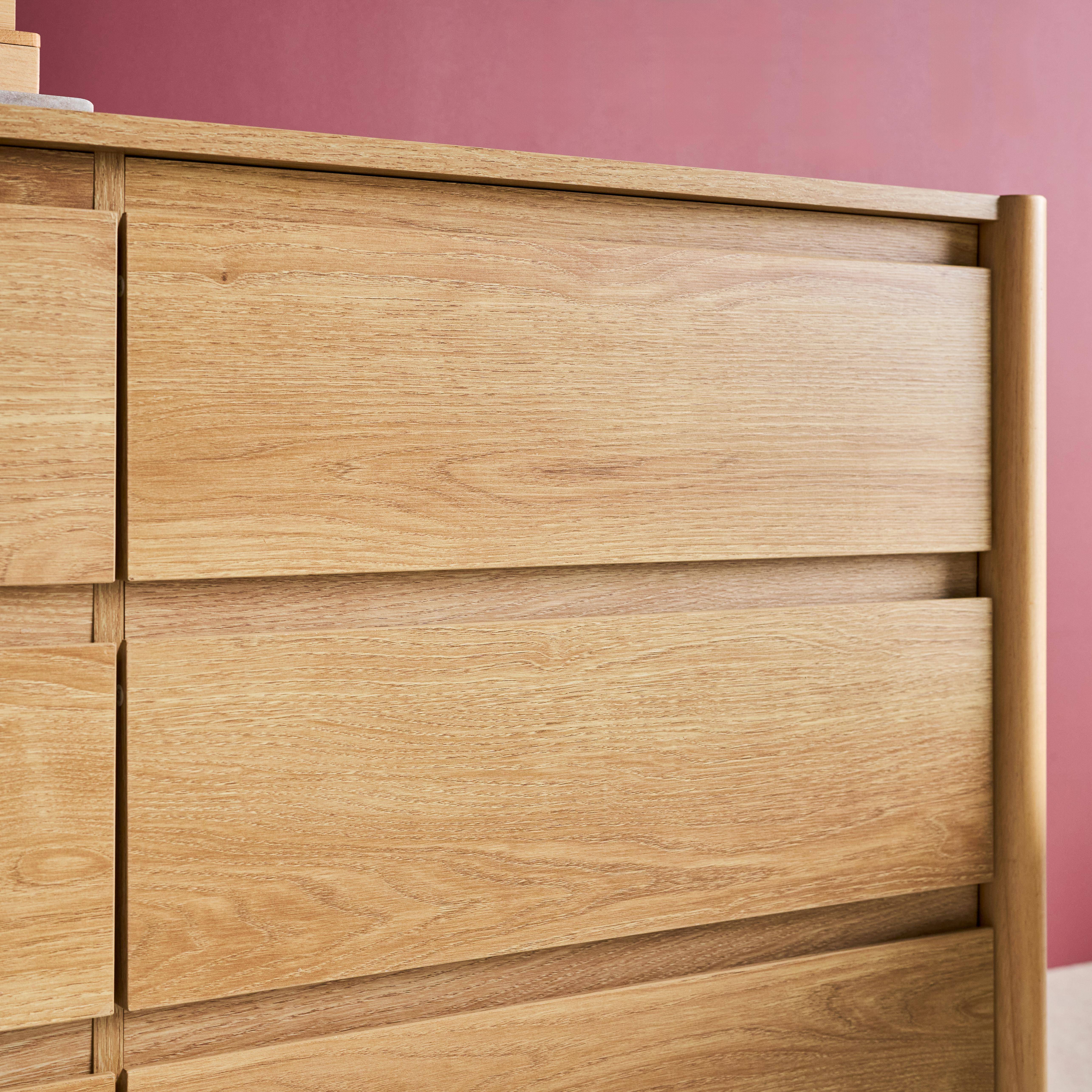 Komoda w kolorze naturalnego drewna, 6 szuflad, 120cm - 120 x 42 x 78,5 cm - Harmony,sweeek,Photo3