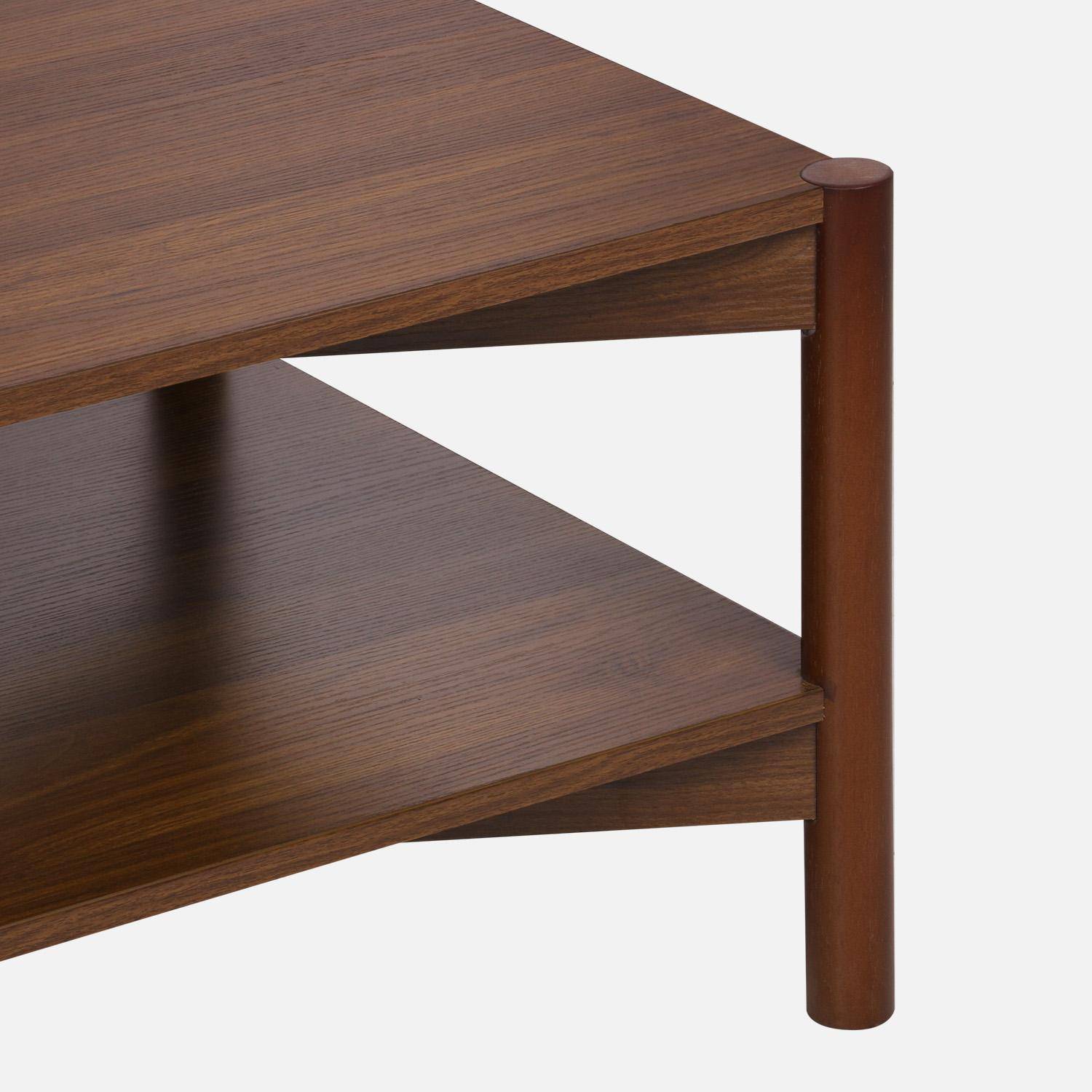 Table basse rectangulaire décor bois double plateau 110cm noyer - Harmony,sweeek,Photo4