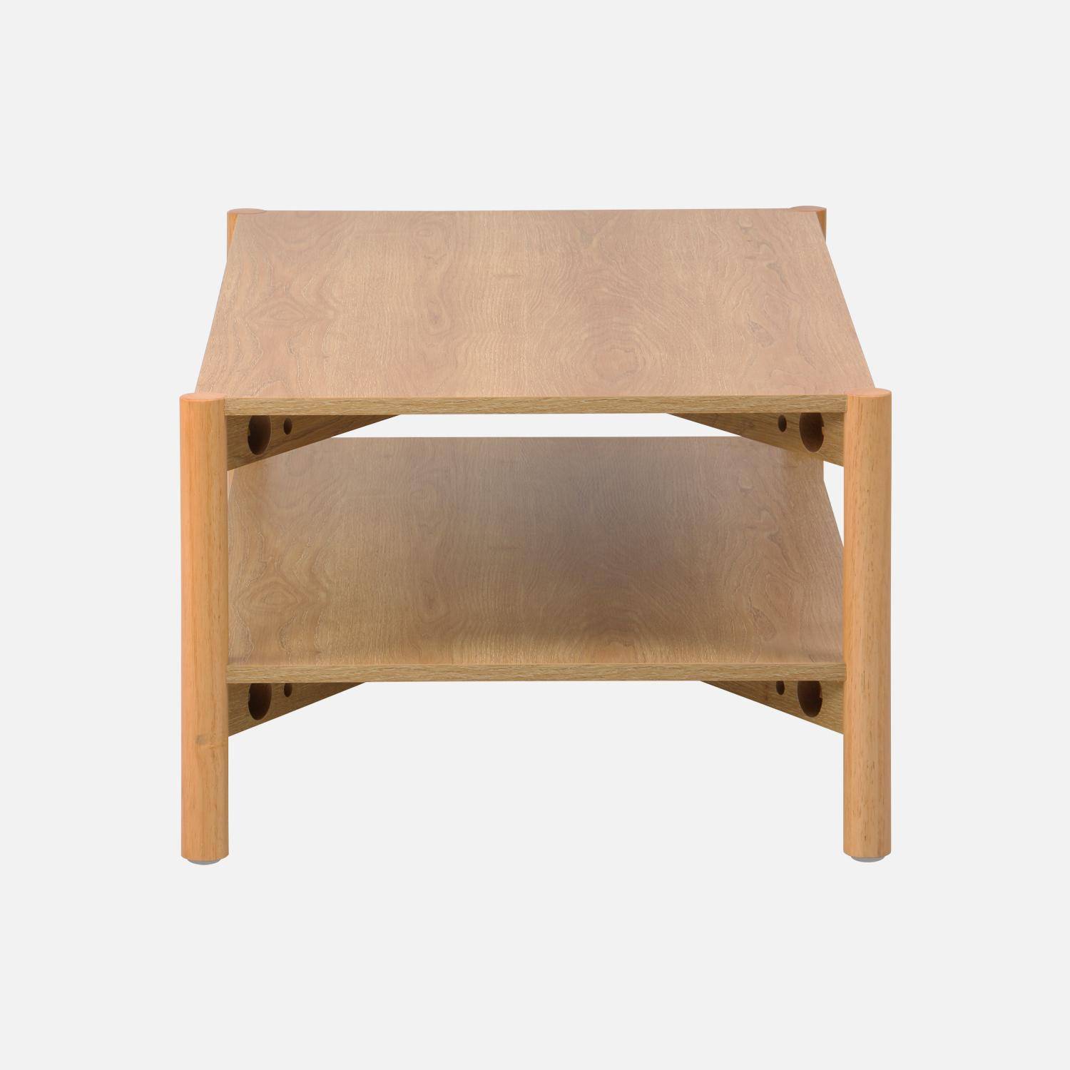 Table basse rectangulaire décor bois double plateau 110cm naturel - Harmony Photo3