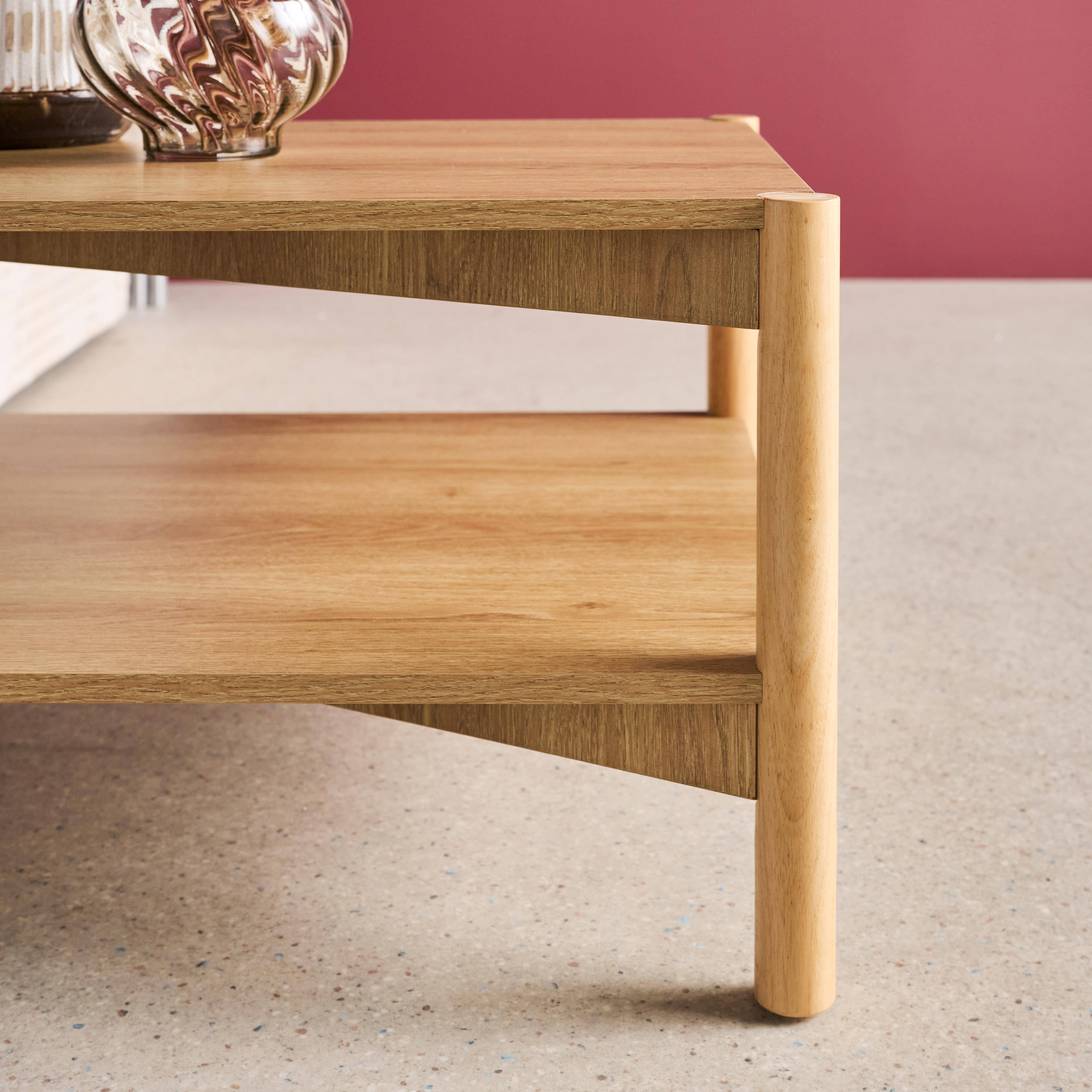 Mesa de centro retangular em decoração madeira, Harmony, Natural, 110x60x40 cm,sweeek,Photo3