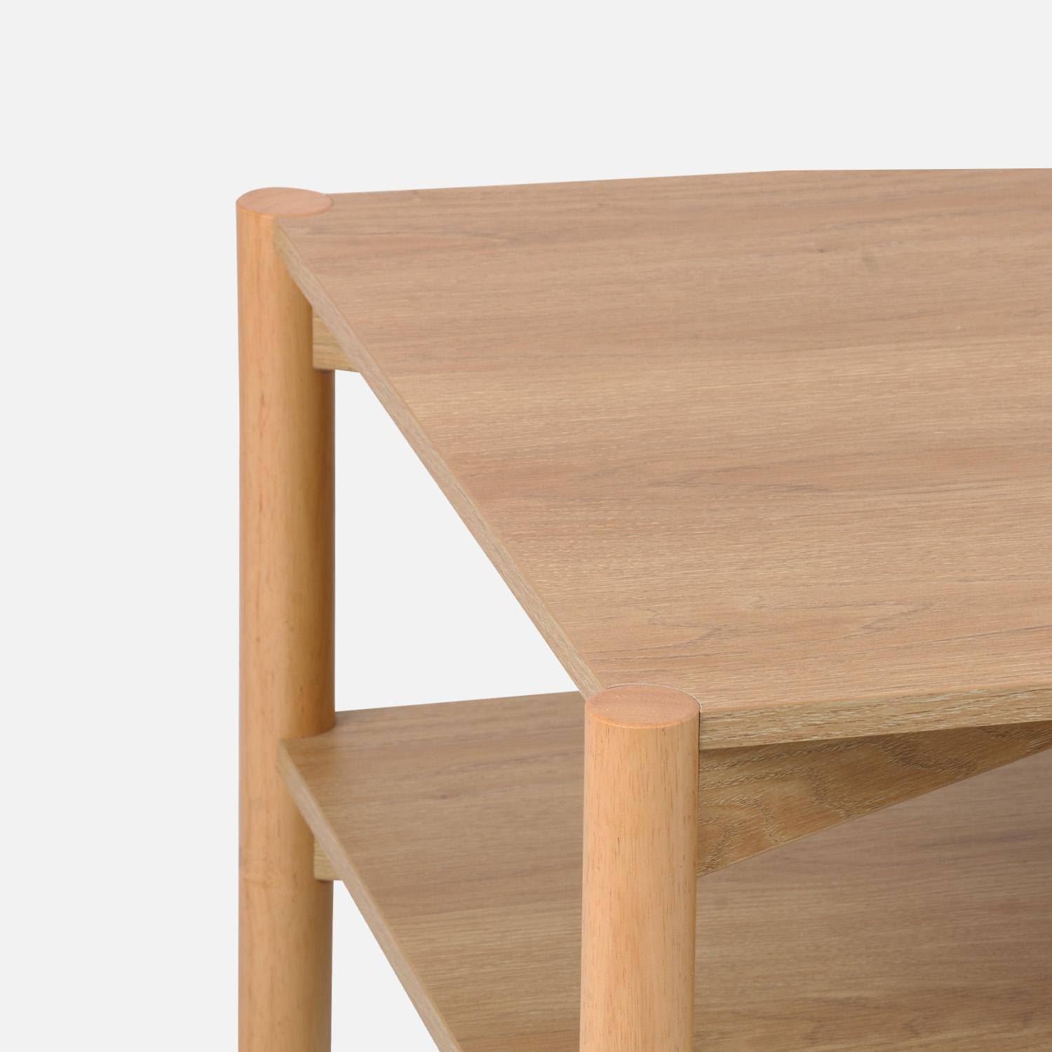 Table basse rectangulaire décor bois double plateau 110cm naturel - Harmony Photo4