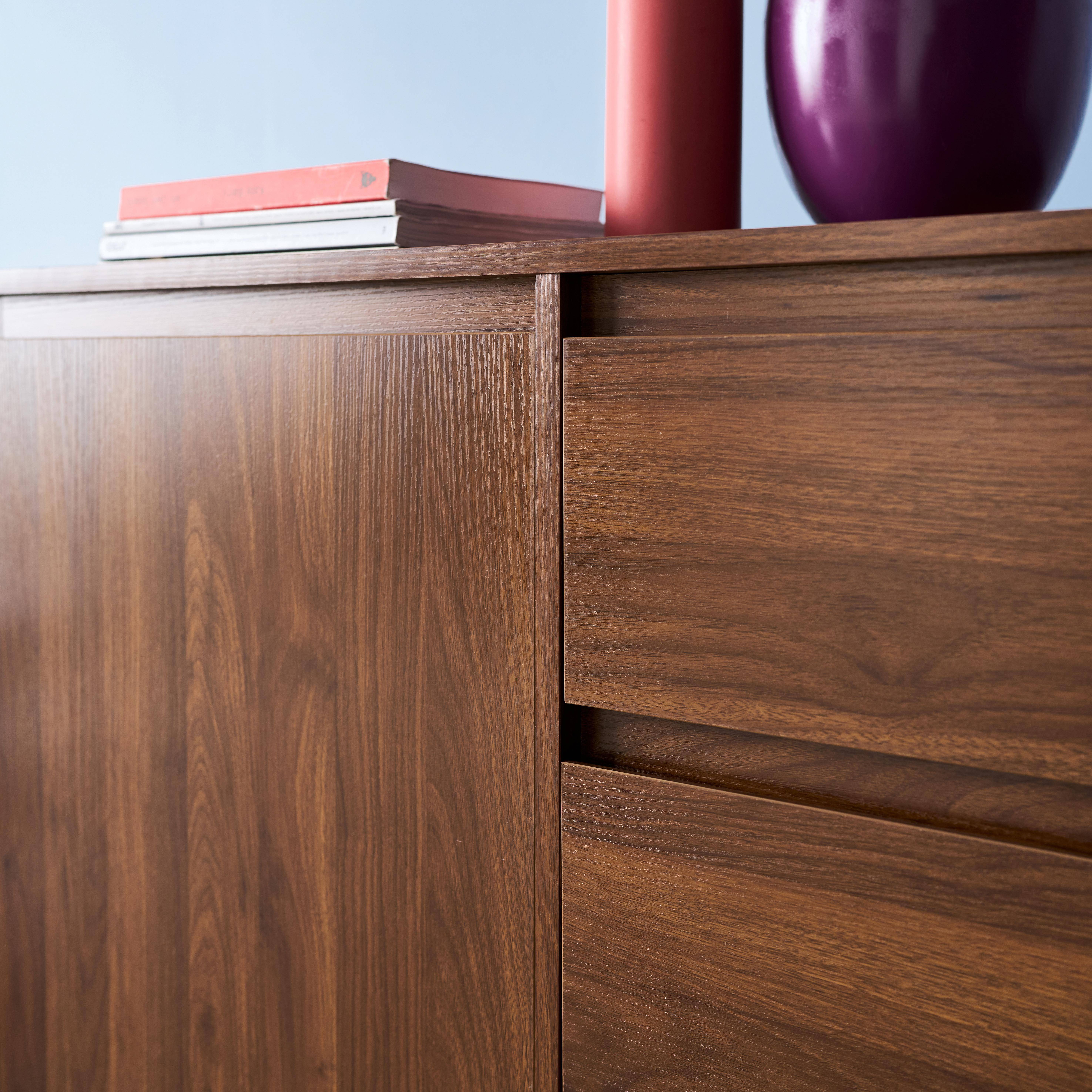 Aparador con 2 puertas y 3 cajones, 150cm, Harmony, Nogal, 150x42x78 cm,sweeek,Photo6