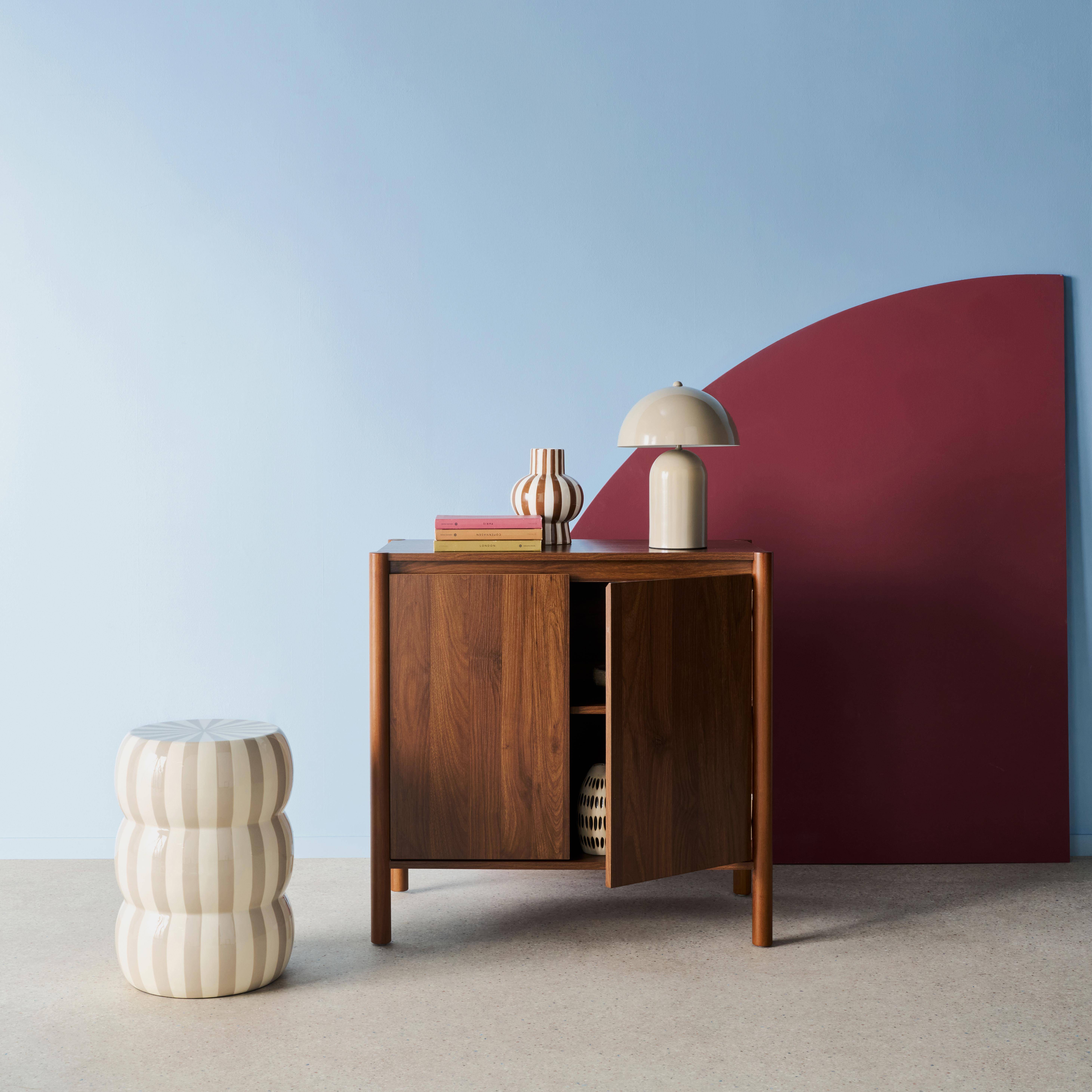 Aparador em décor madeira de 2 portas, 80cm, Harmony, Madeira de nogueira, 80x42x78 cm Photo2