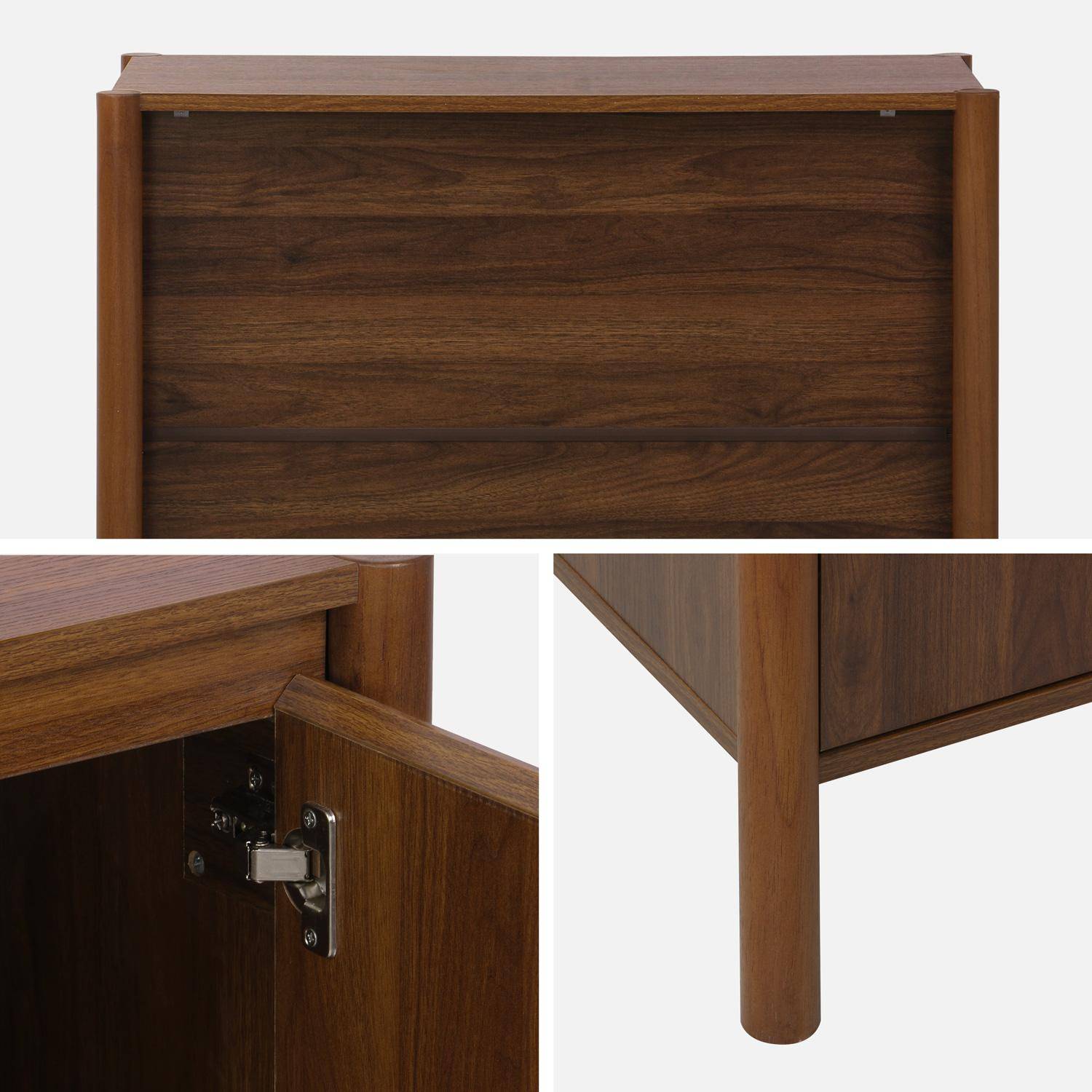 Buffet décor bois 2 portes noyer - 80 x 42 x 78,5 cm - Harmony,sweeek,Photo4