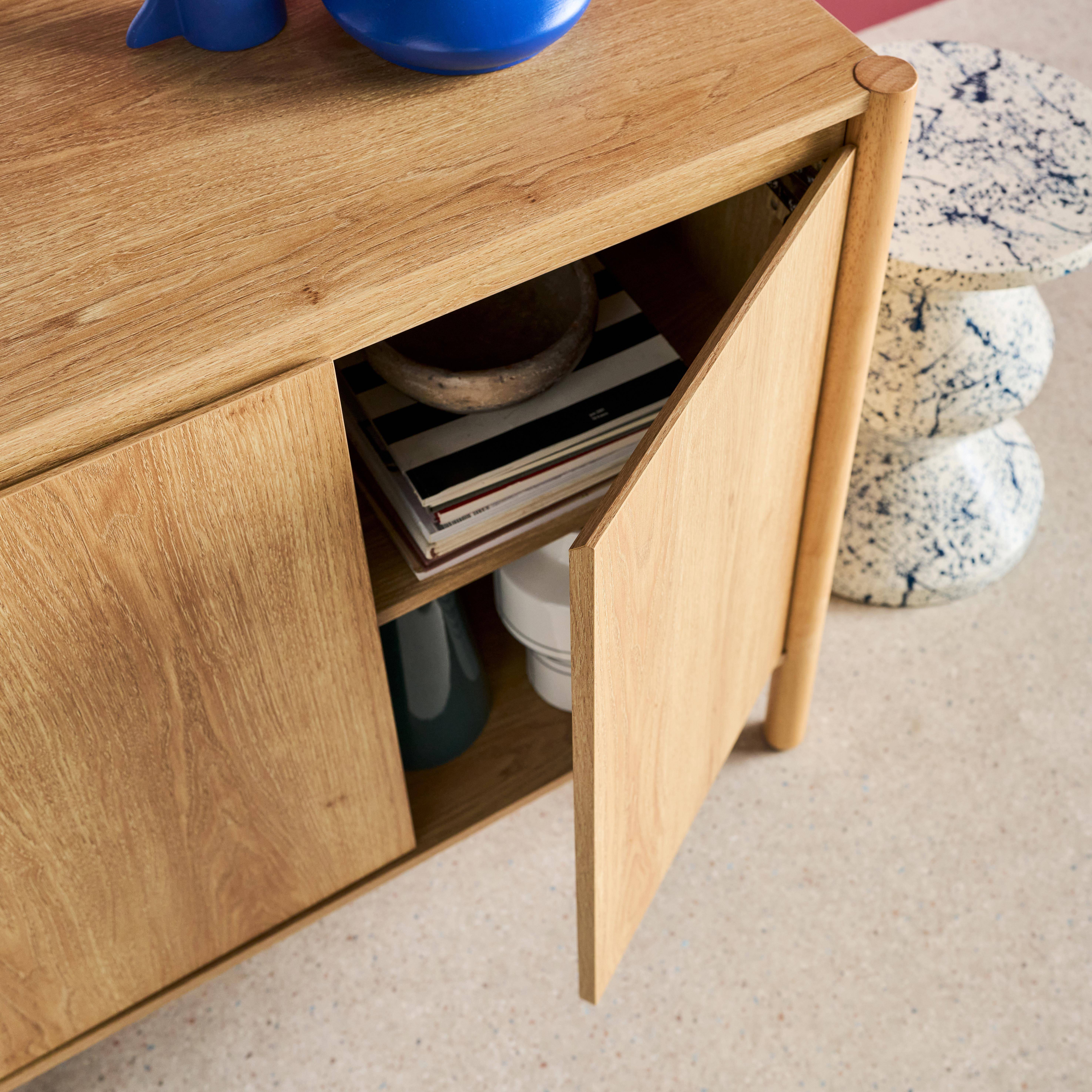 Aparador con 2 puertas, 80cm, Harmony, Natural, 80x42x78 cm Photo4