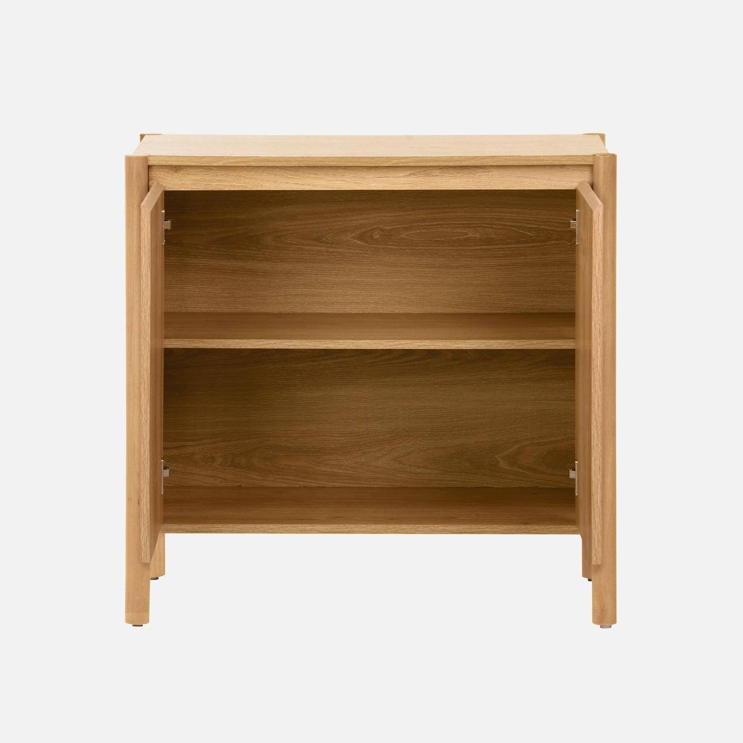 Buffet décor bois 2 portes naturel - 80 x 42 x 78,5 cm - Harmony Photo3
