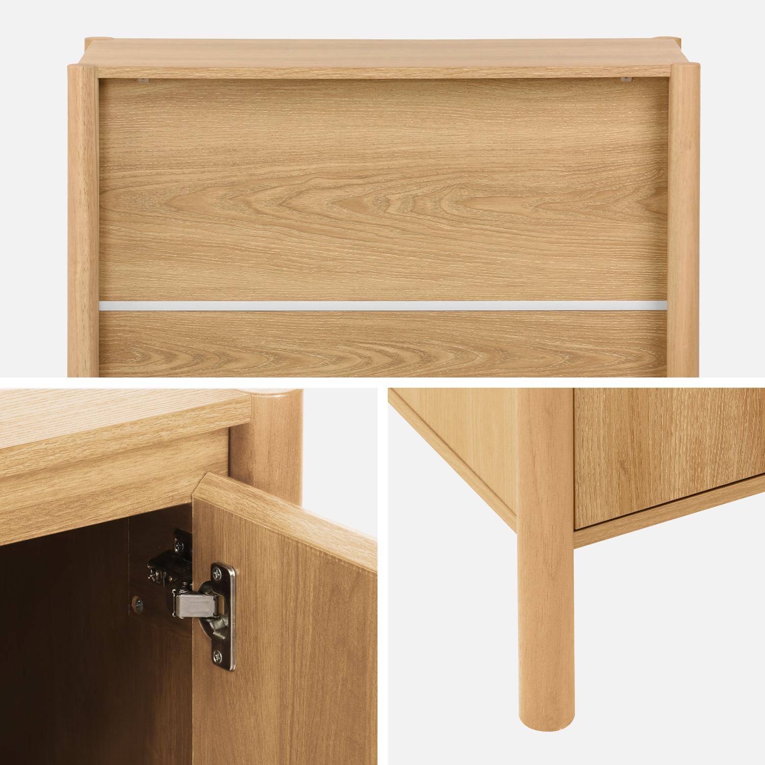 Buffet décor bois 2 portes naturel - 80 x 42 x 78,5 cm - Harmony,sweeek,Photo4