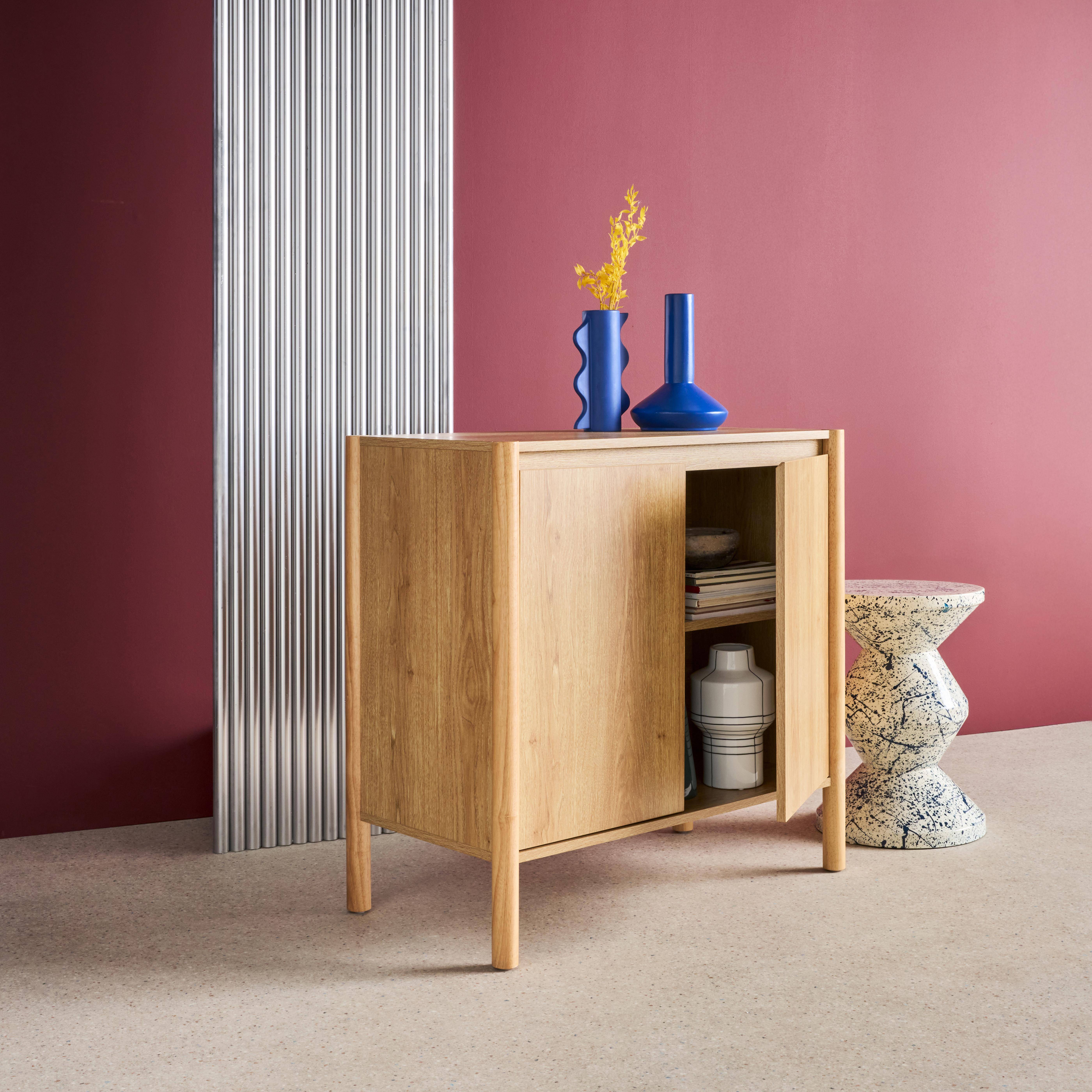 Aparador con 2 puertas, 80cm, Harmony, Natural, 80x42x78 cm,sweeek,Photo2