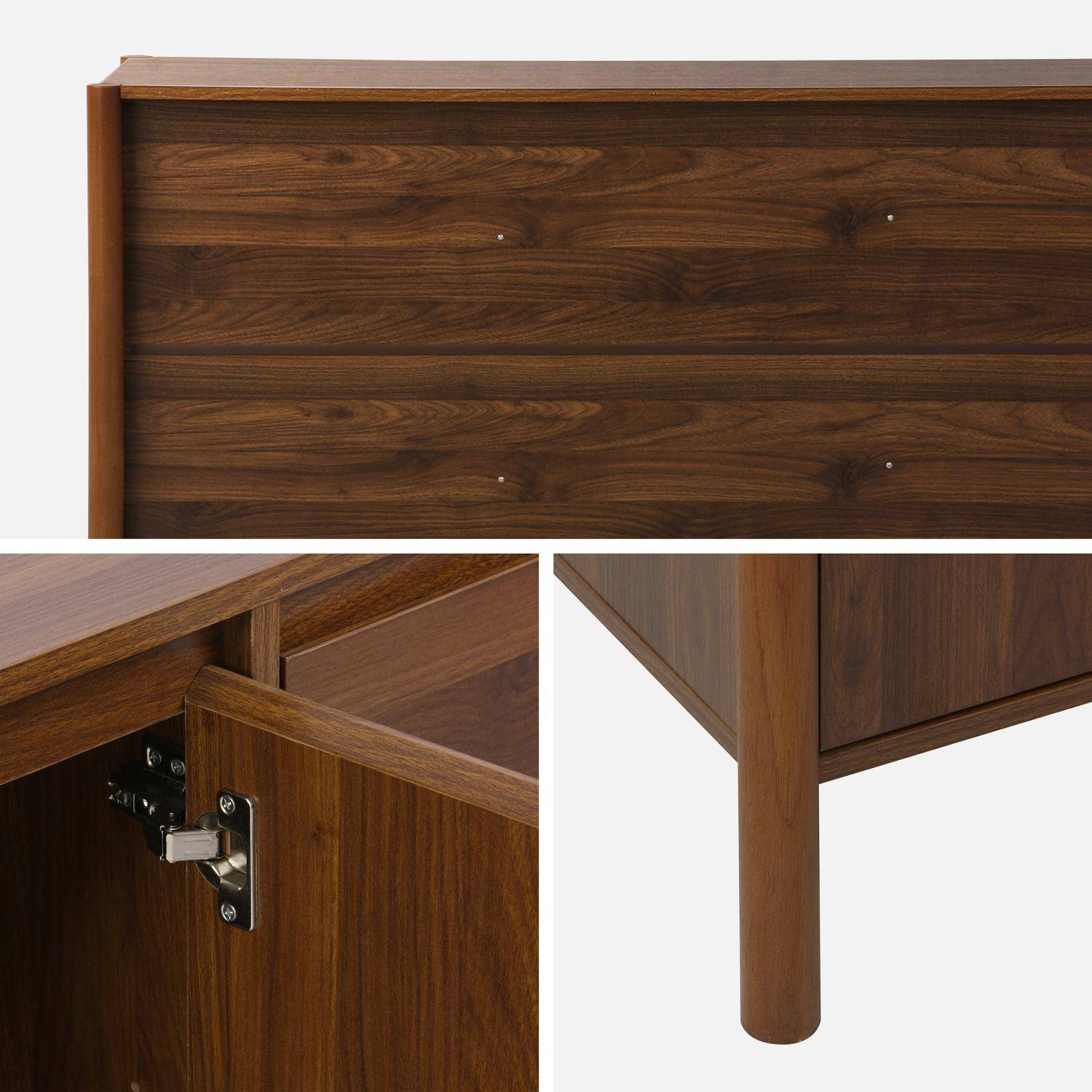 Buffet décor bois 3 portes noyer - 140 x 42 x 78,5 cm - Harmony,sweeek,Photo4