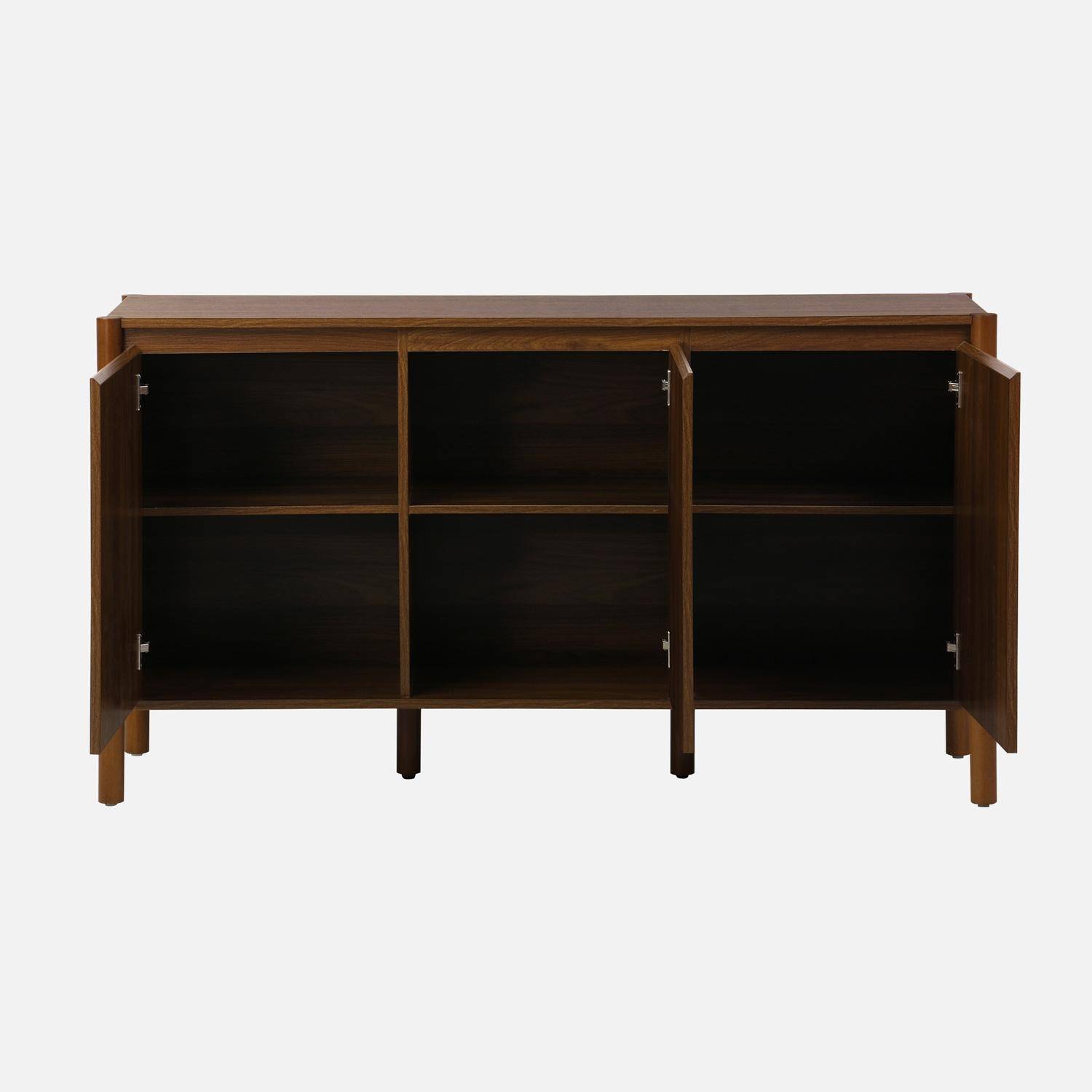 Sideboard Holzdekor 3 Türen Nussbaumfarbe - 140 x 42 x 78,5 cm - Harmony Photo3