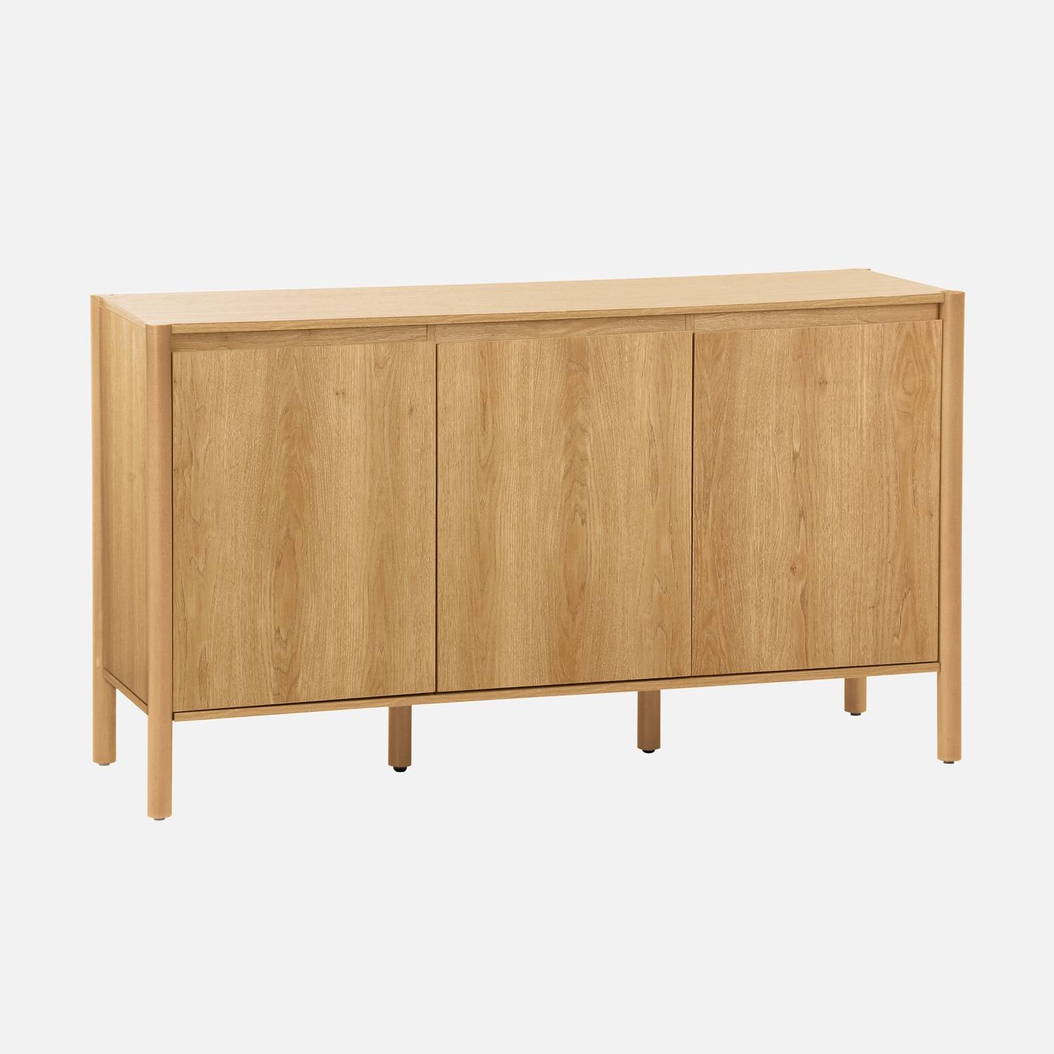 Buffet décor bois 3 portes naturel