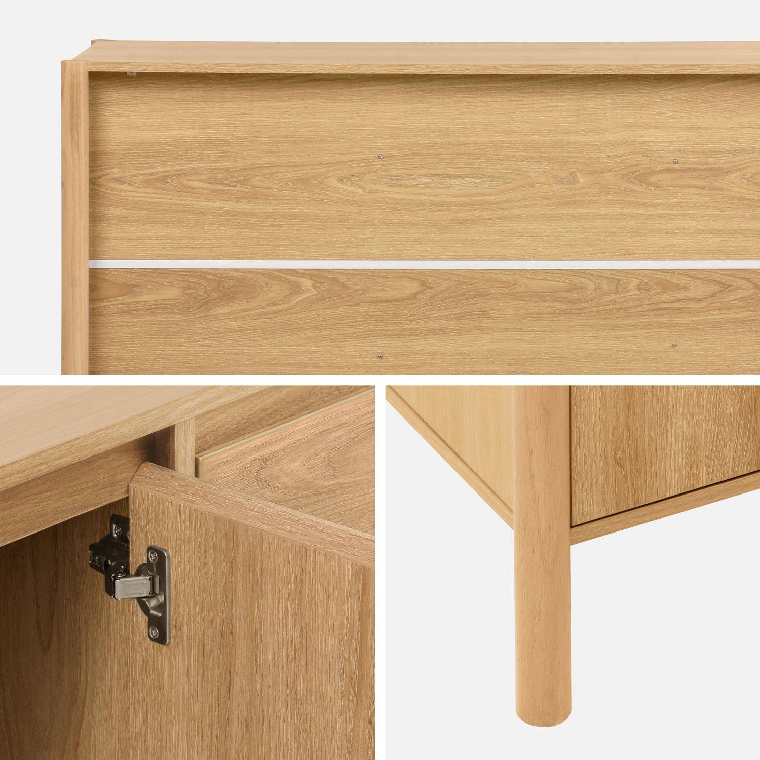 Buffet décor bois 3 portes naturel  - 140 x 42 x 78,5 cm - Harmony,sweeek,Photo4