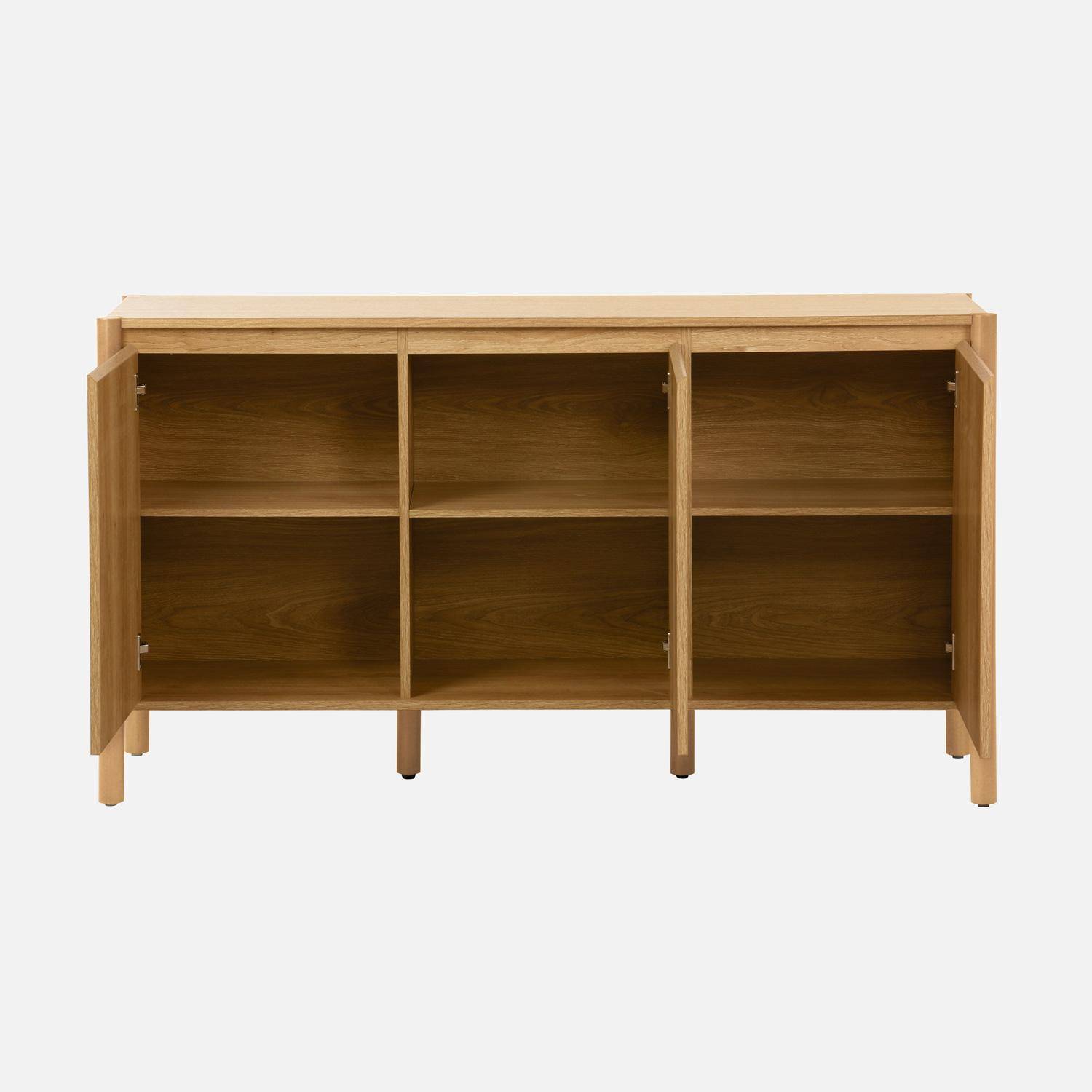 Buffet décor bois 3 portes naturel  - 140 x 42 x 78,5 cm - Harmony,sweeek,Photo3