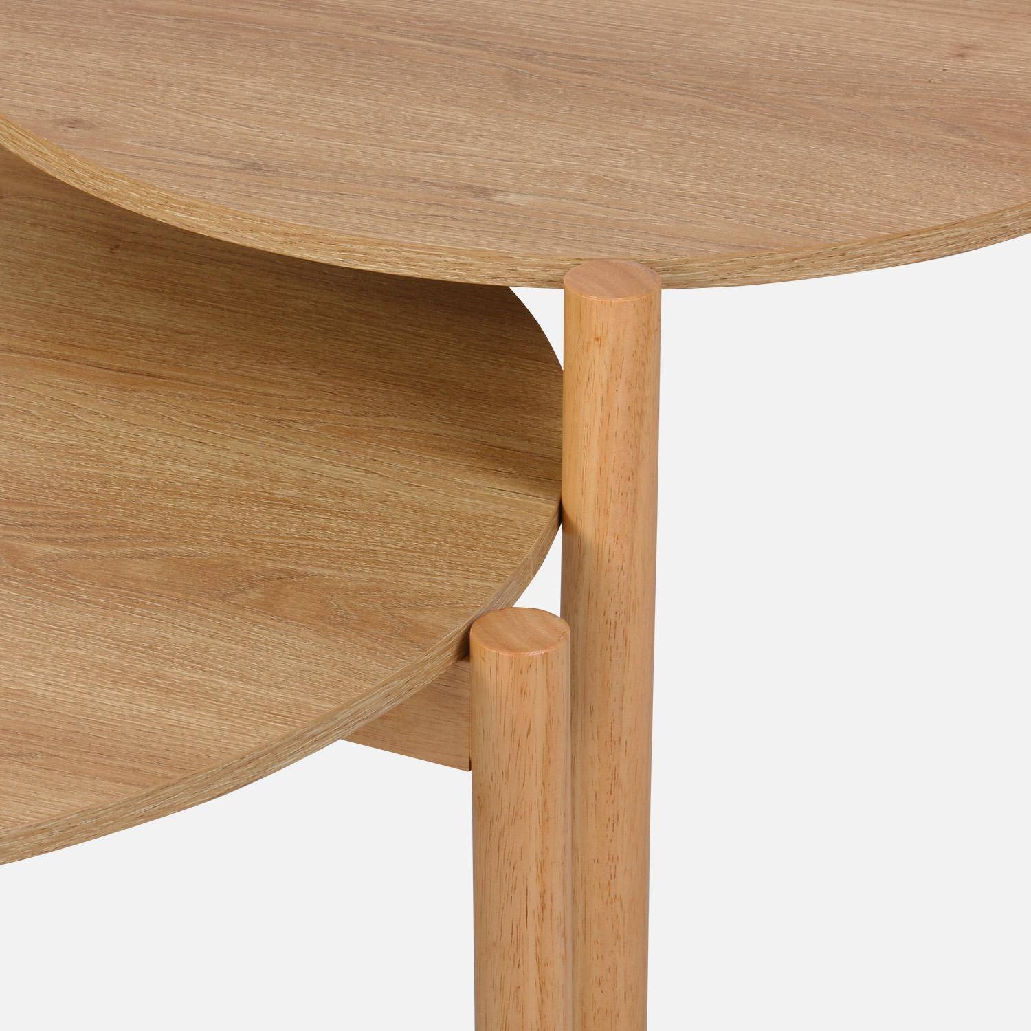 Mesas nido redondas efecto madera, set de 2, Harmony, Natural, 80x80x35 cm Photo3